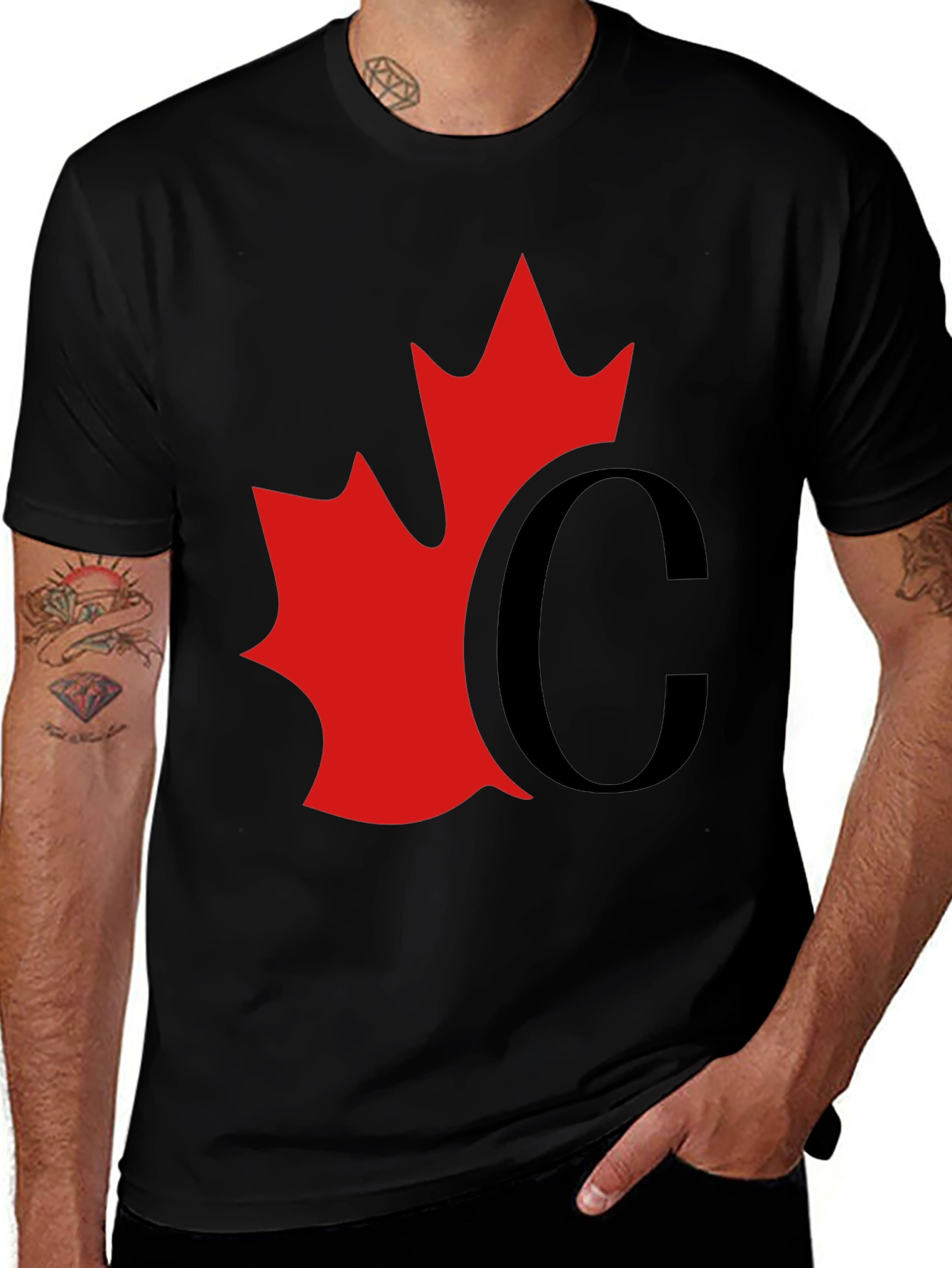 Variant 8 of Red Leaf Black Tee