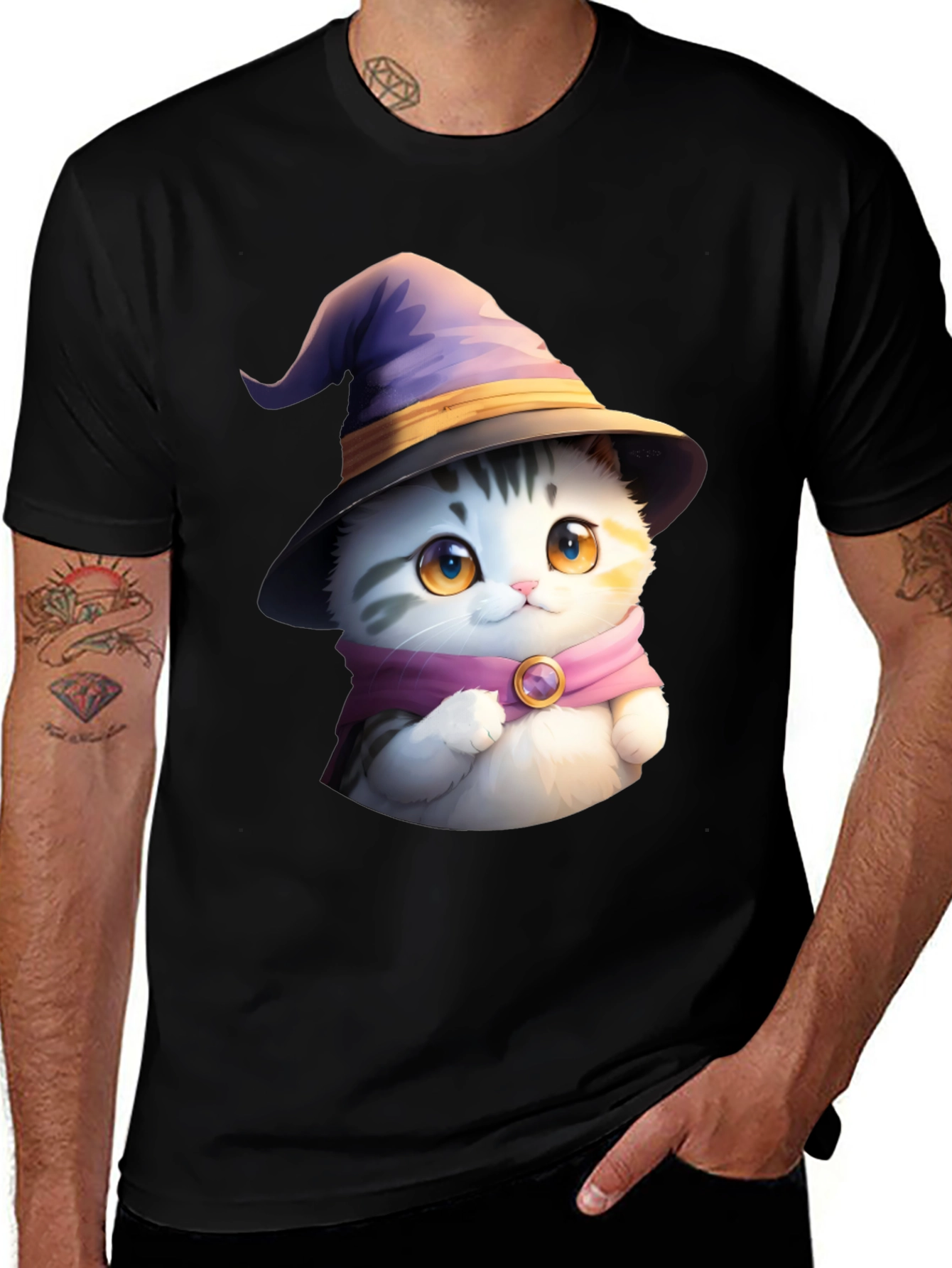 Variant 19 of Cute Cat Wizard T-Shirt