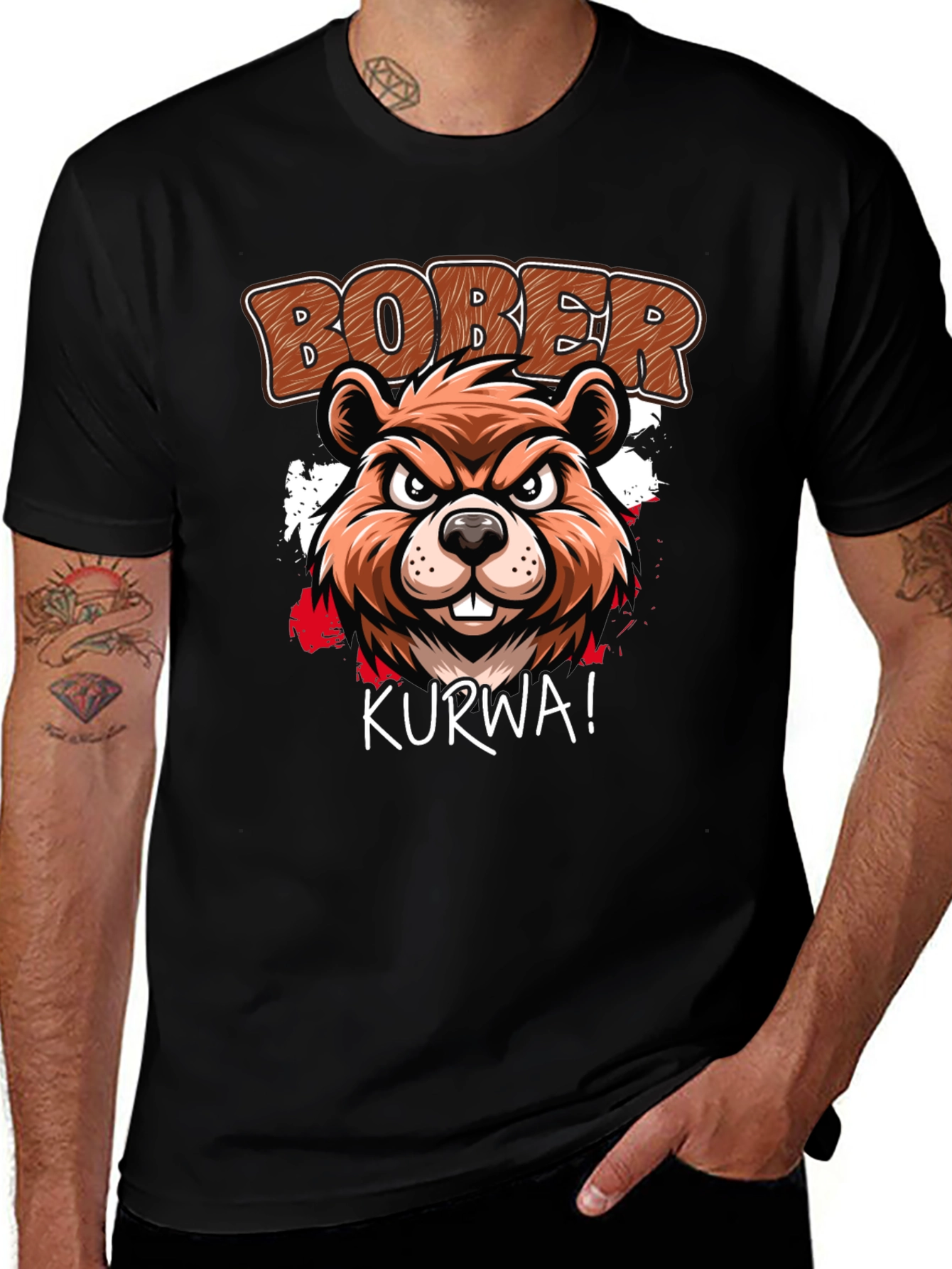 Variant 8 of Bober Kurwa T-Shirt: Beaver Graphic Tee