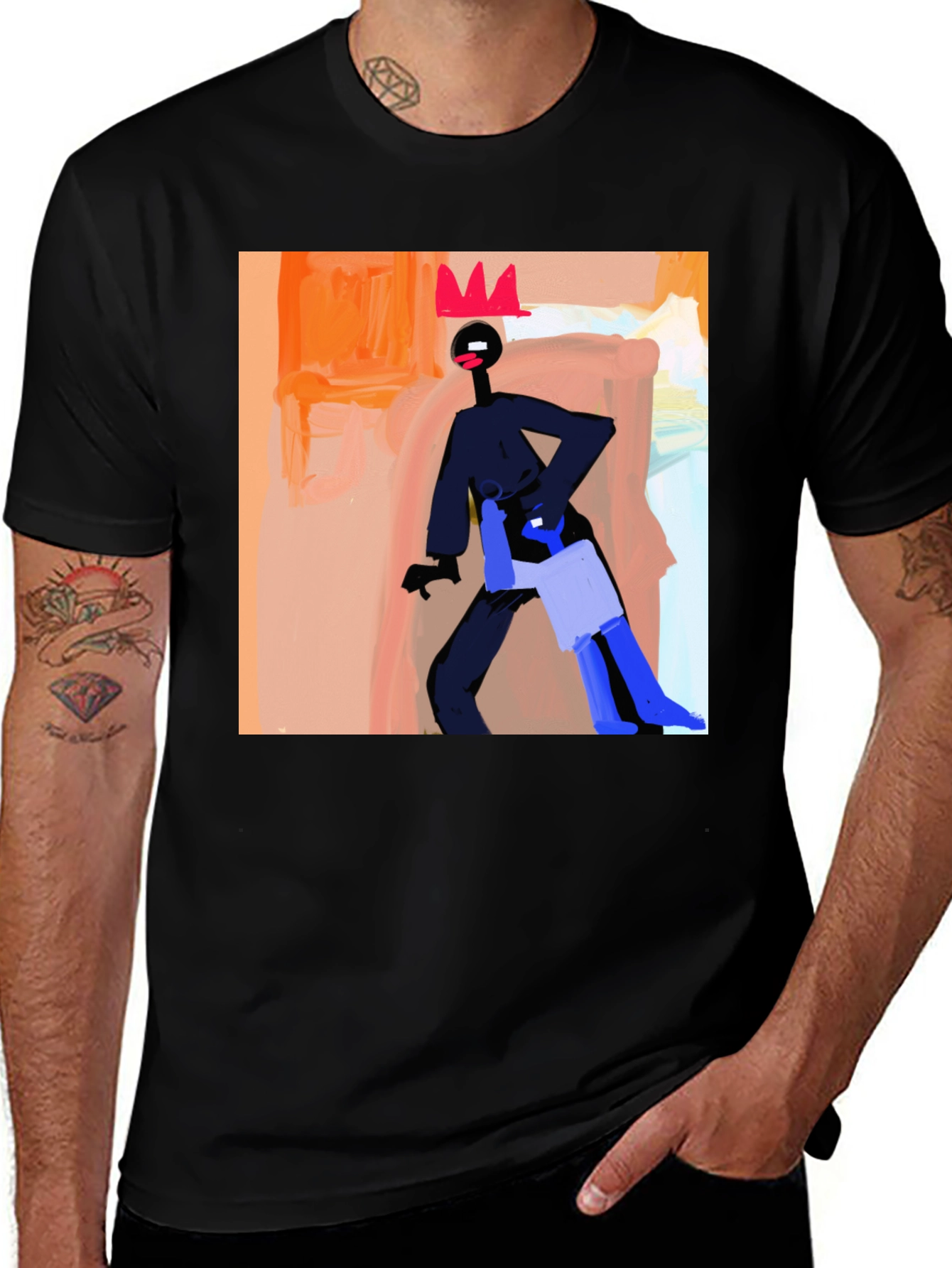 Variant 28 of Abstract Art Graphic Black T-Shirt
