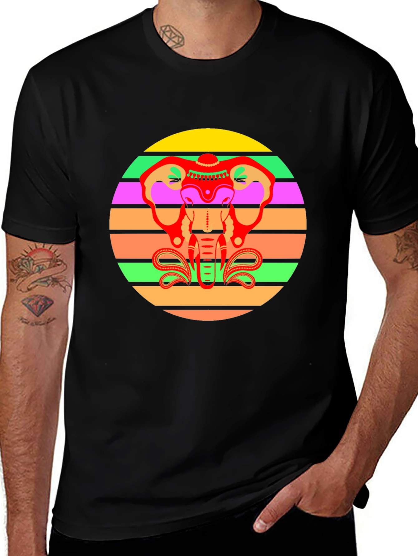 Variant 3 of Elephant Graphic Tee - Retro Style Men's T-Shirt