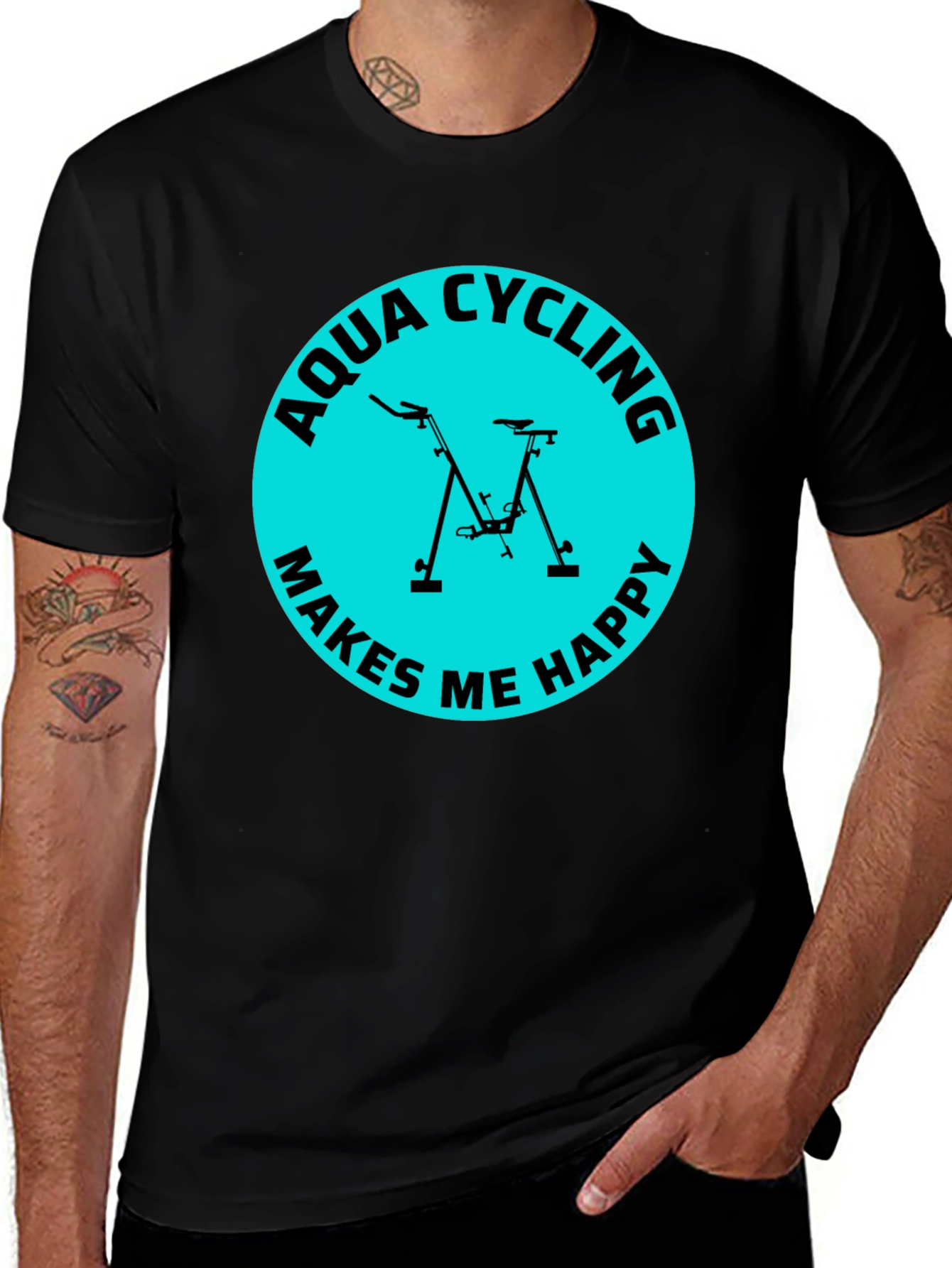 Aqua Cycling Makes Me Happy T-Shirt
