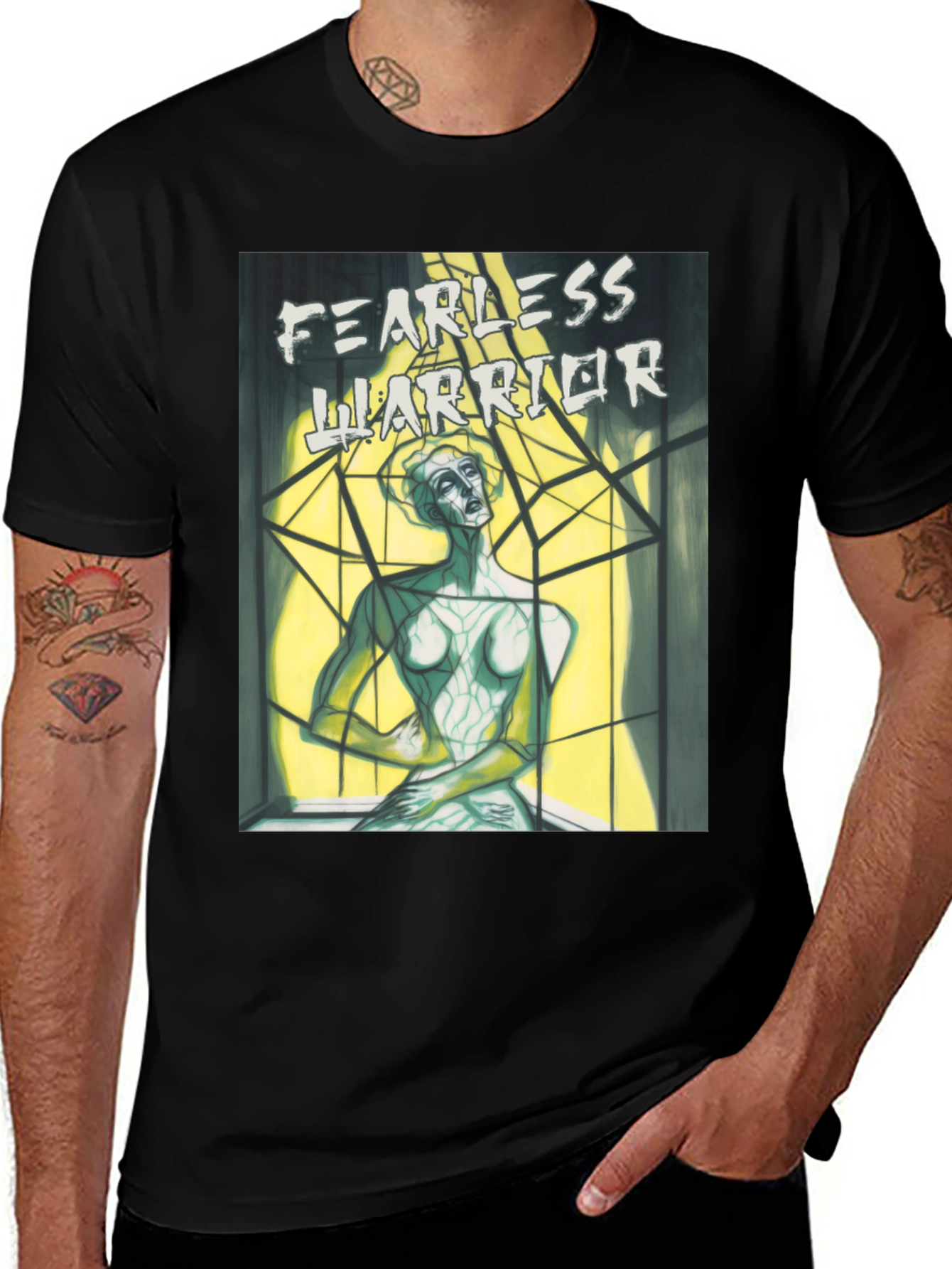 Variant 13 of Fearless Warrior Graphic Tee - Black