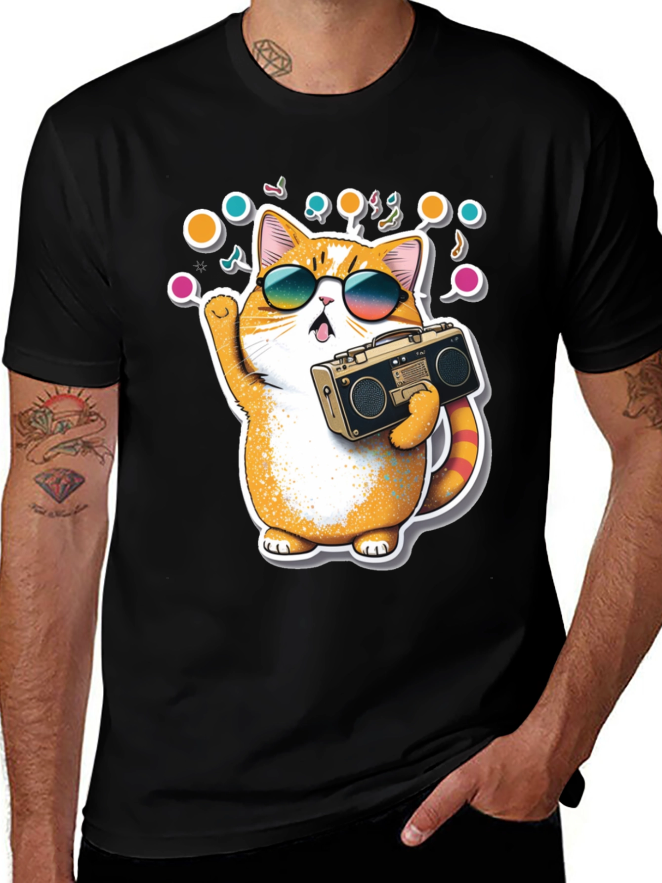 Variant 11 of Cool Cat Boombox Graphic Tee