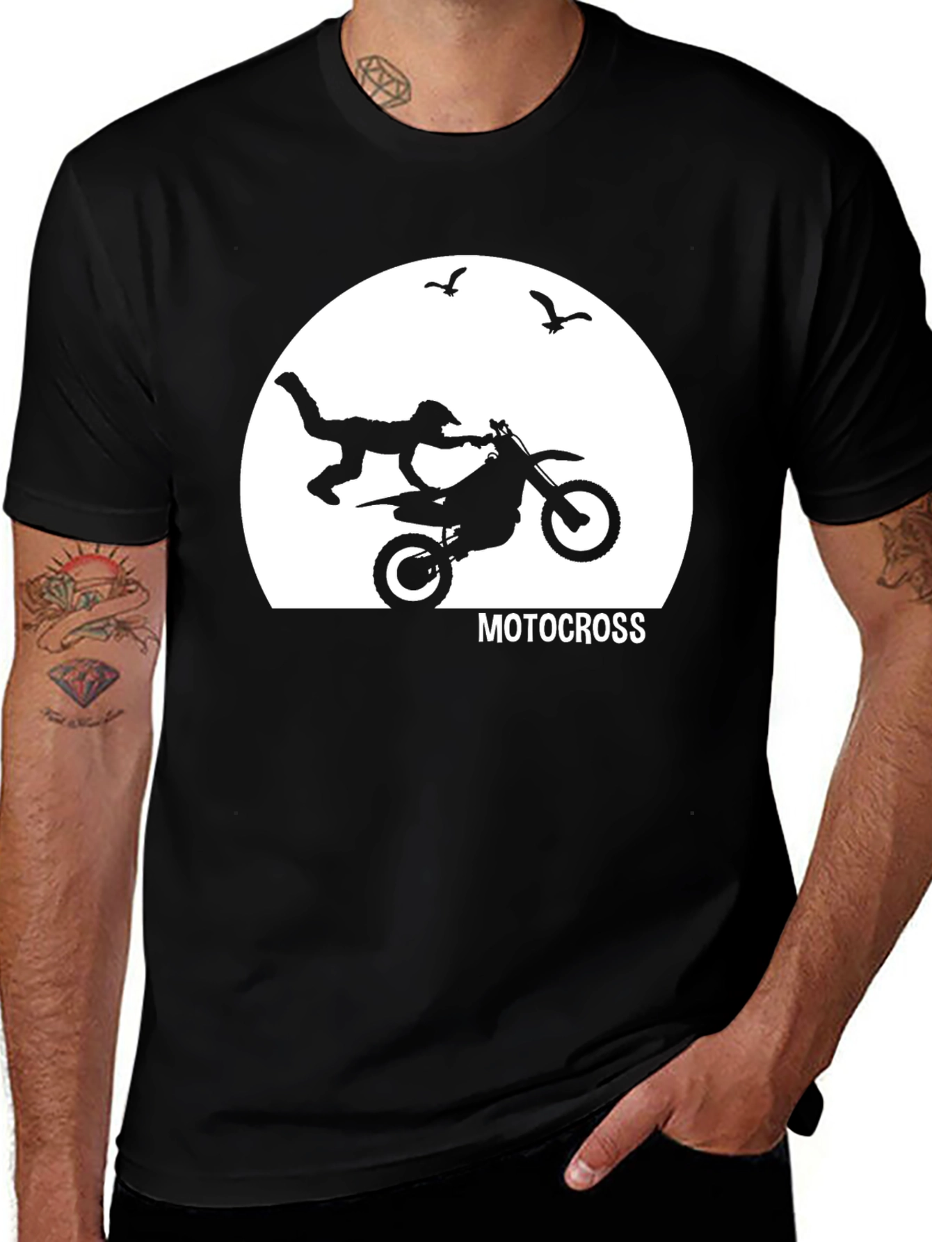 Variant 21 of Motocross Silhouette Graphic Tee - Black