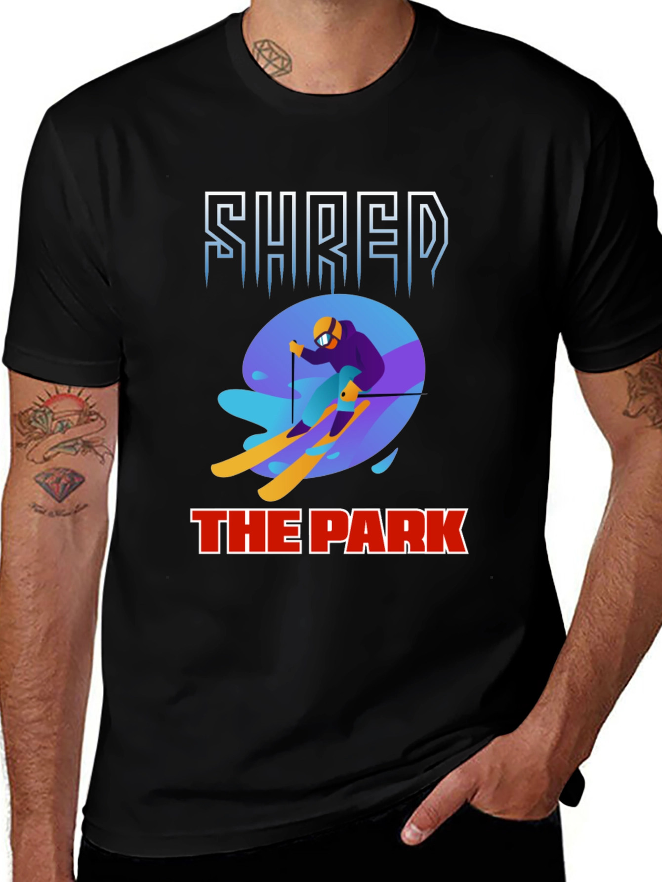 Variant 14 of Shred The Park Graphic Tee Skiing T-Shirt