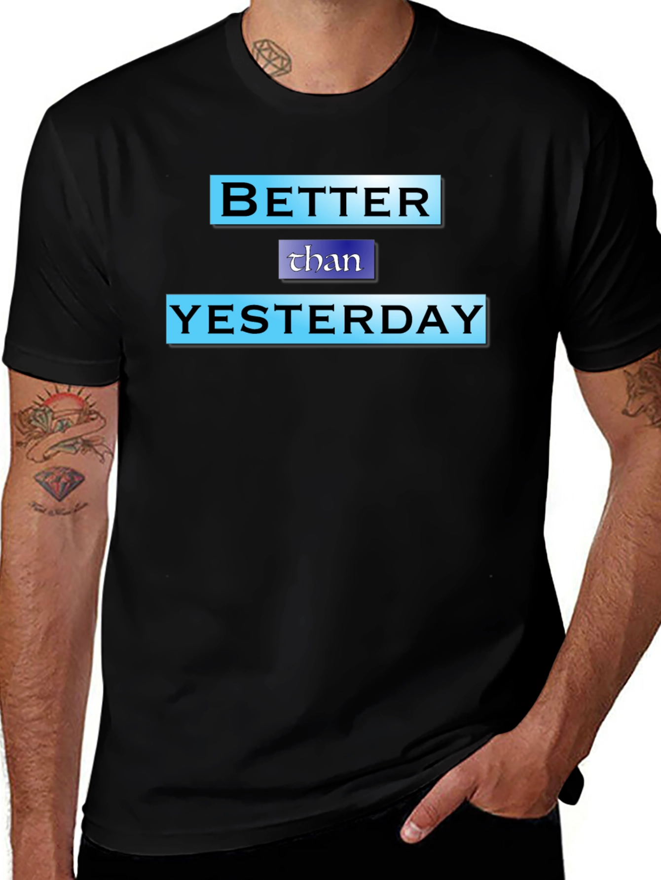 Variant 21 of Better Than Yesterday Graphic Tee - Positive Vibes Shirt