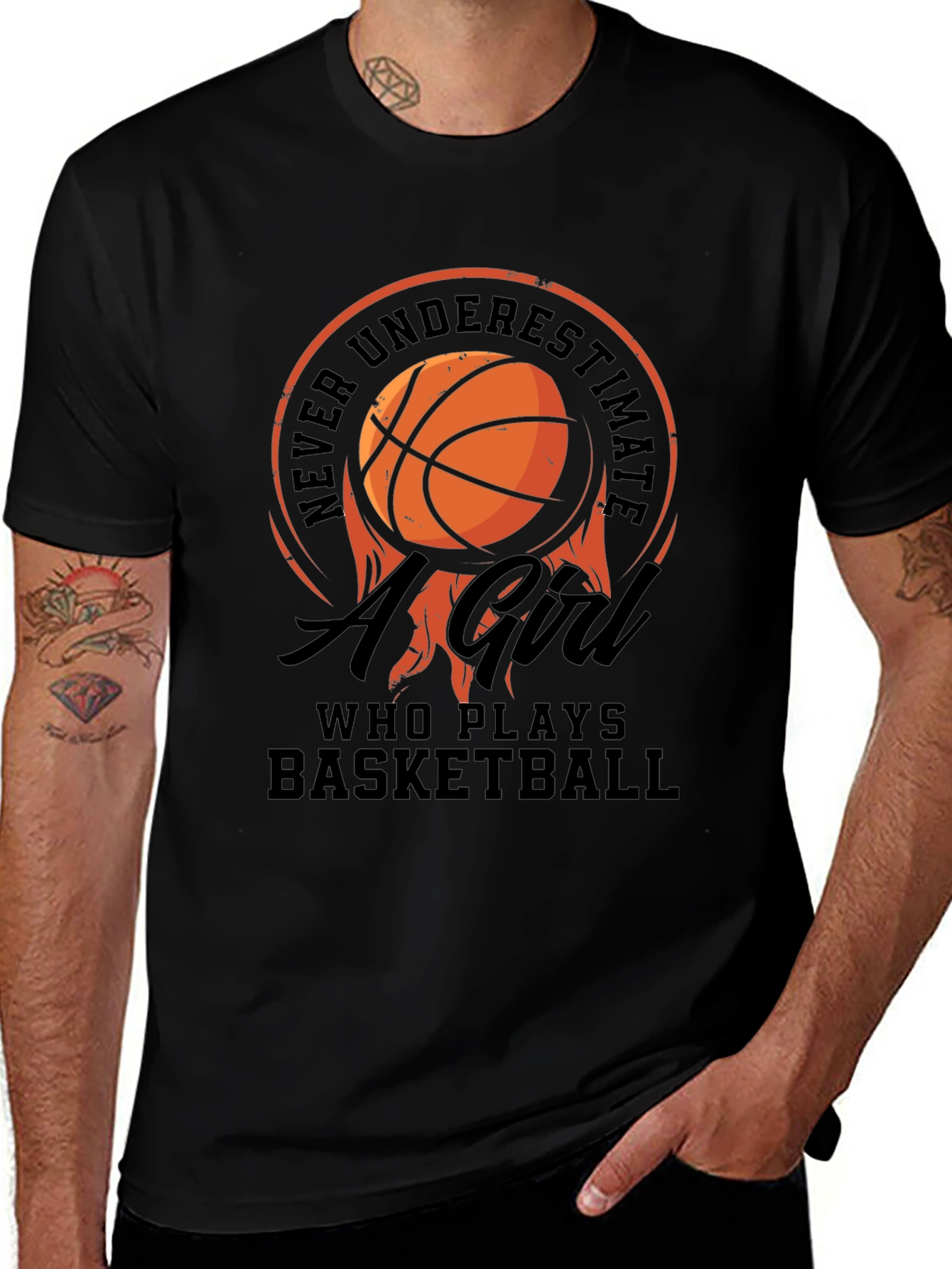 Variant 25 of Basketball Girl T-Shirt: Never Underestimate