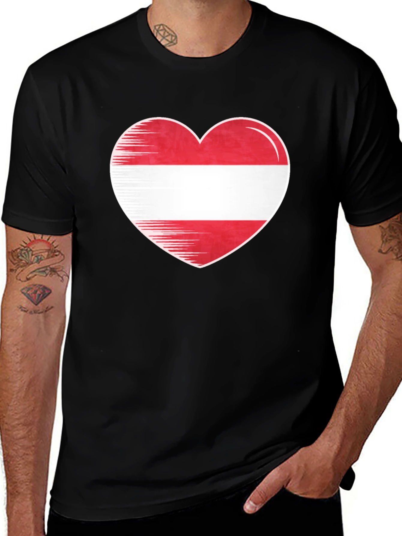 Austria Flag Heart T-Shirt