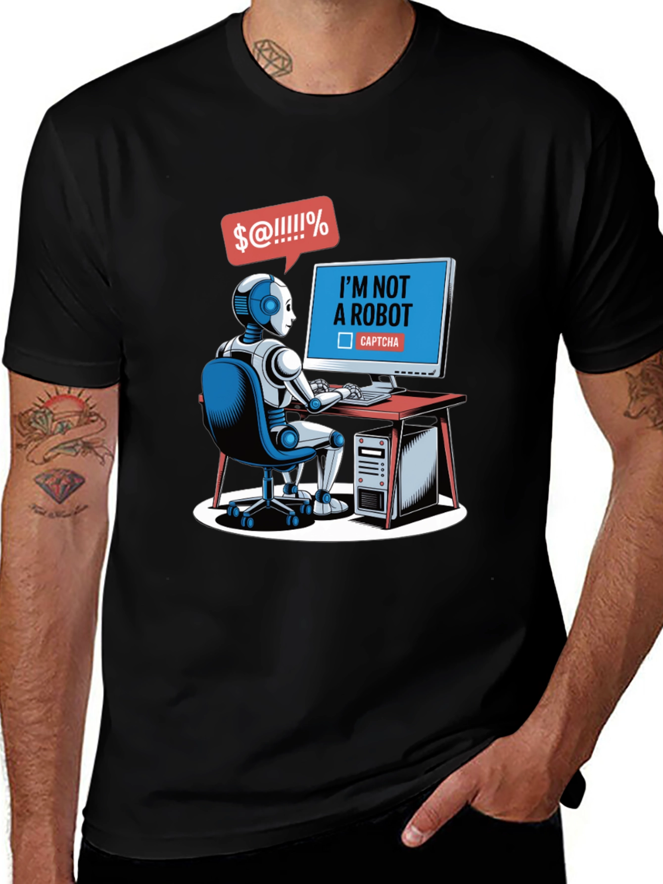 Variant 24 of Funny Robot T-Shirt - I'm Not a Robot