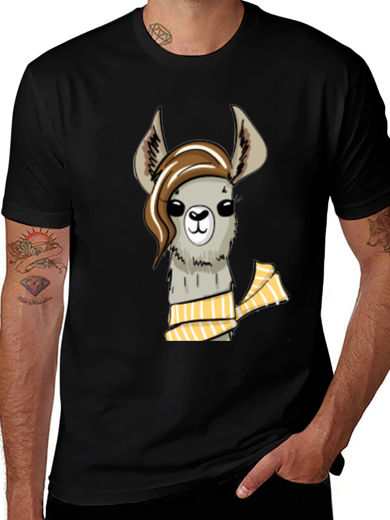 Variant 30 of Llama with Scarf Graphic T-Shirt - Stylish and Unique