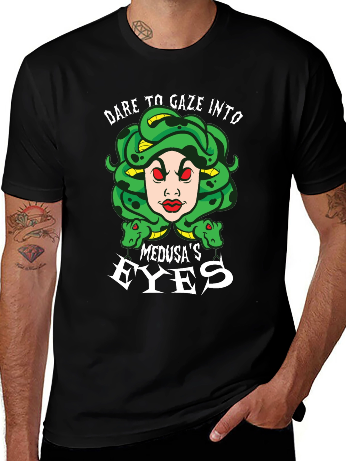 Medusa's Eyes Graphic T-Shirt - Dare to Gaze!