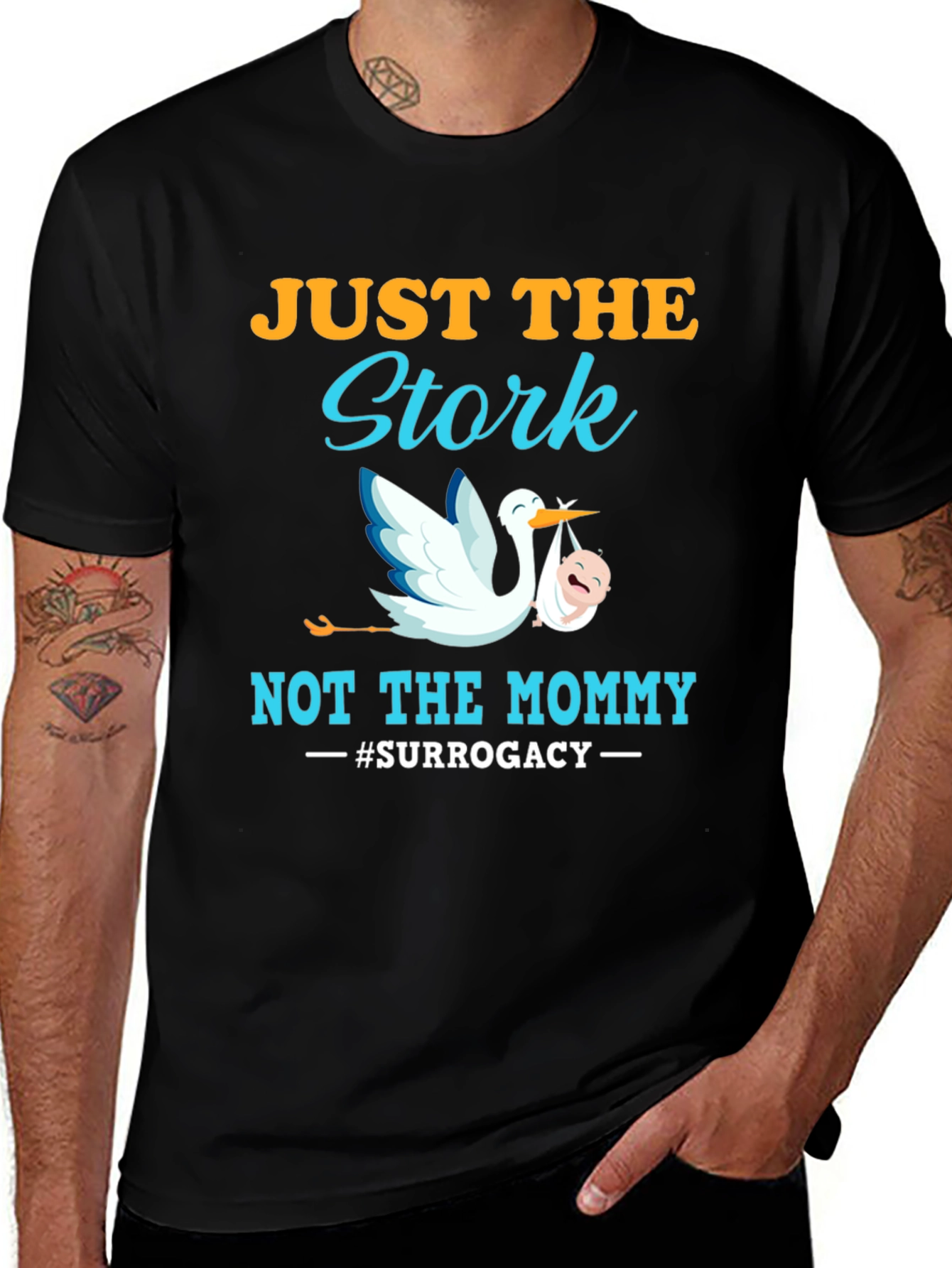 Variant 13 of Just The Stork T-Shirt - Surrogacy Humor Tee
