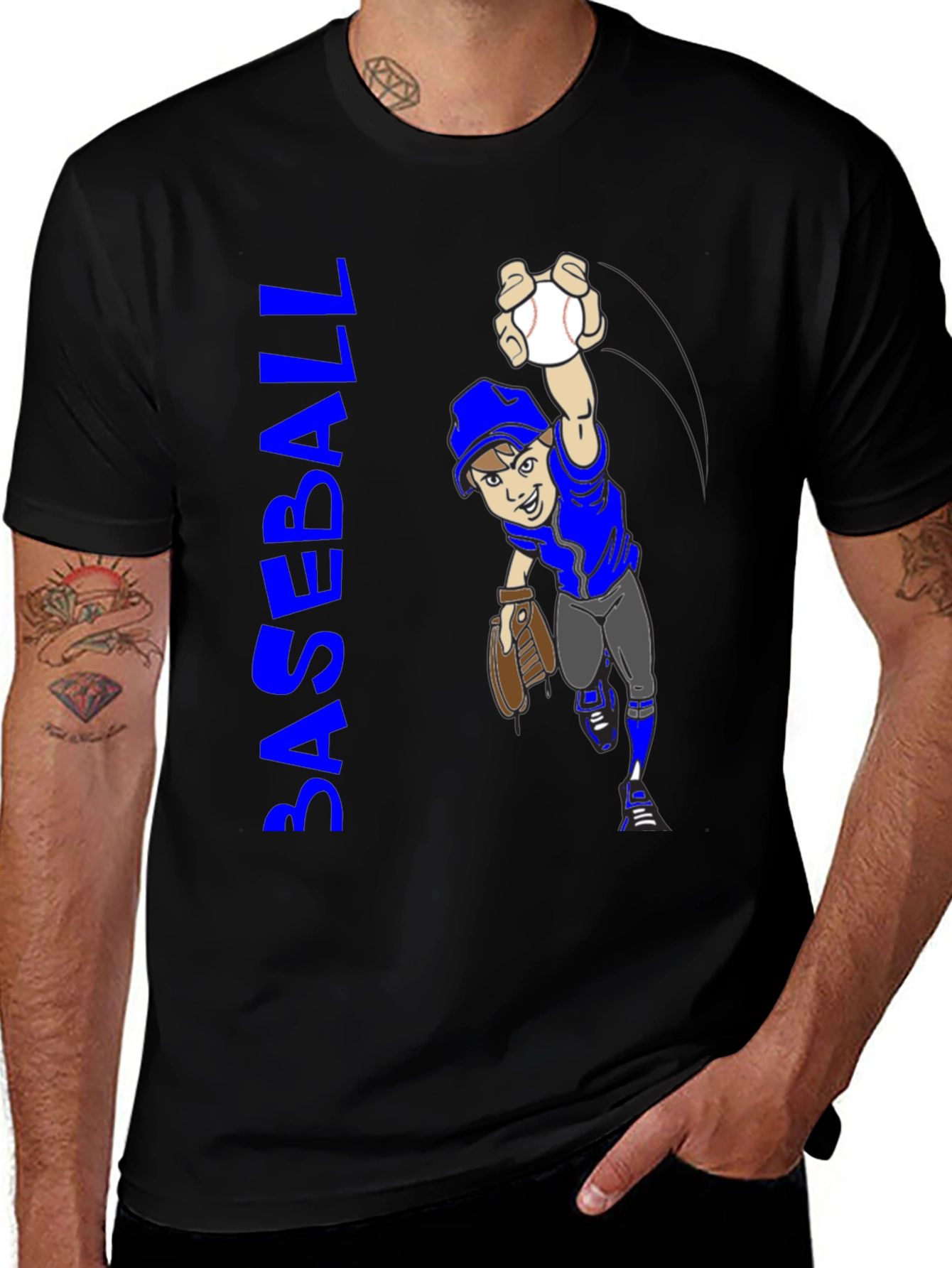 Variant 14 of Baseball Cartoon Graphic T-Shirt