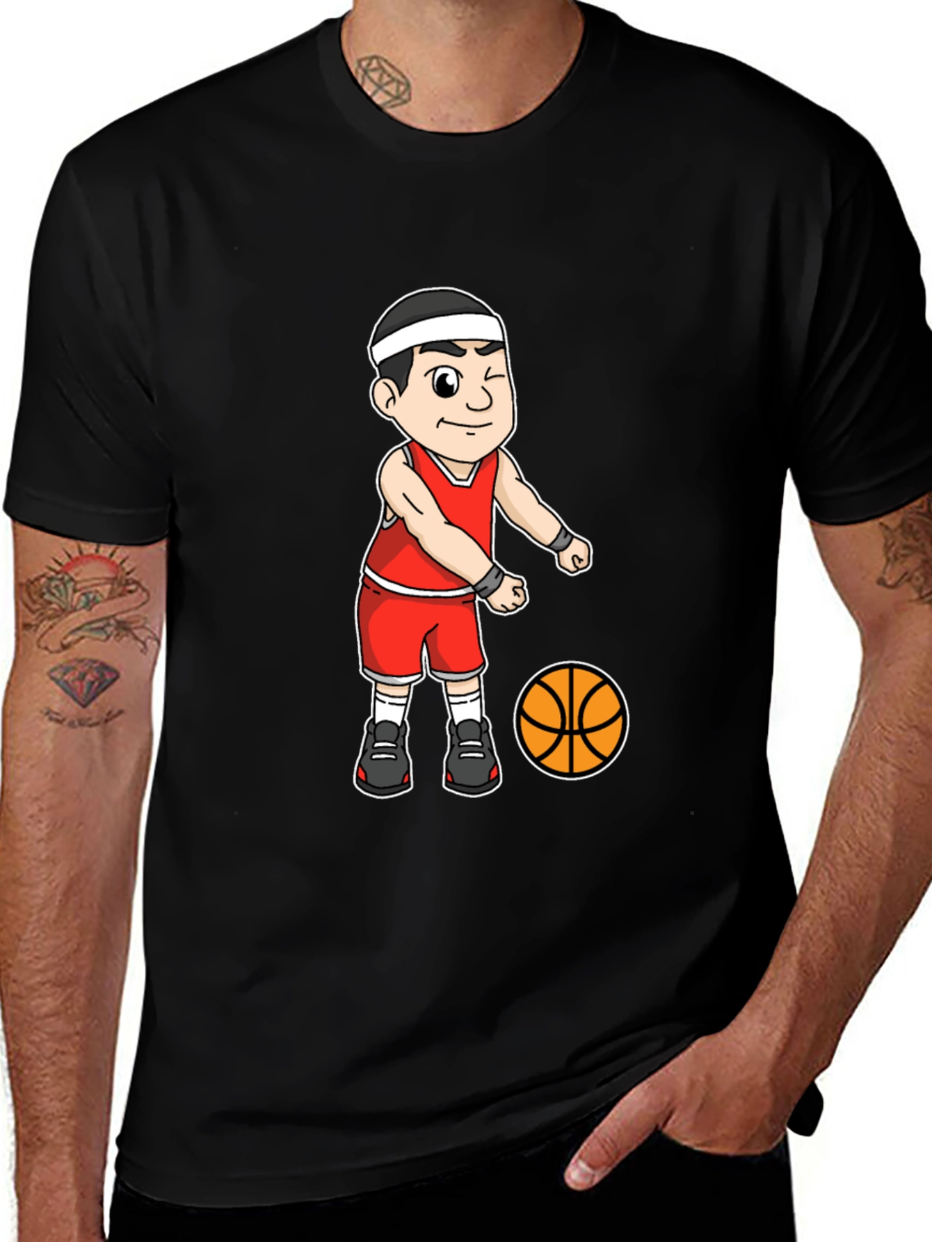 Variant 26 of Cartoon Basketball Player Graphic Tee