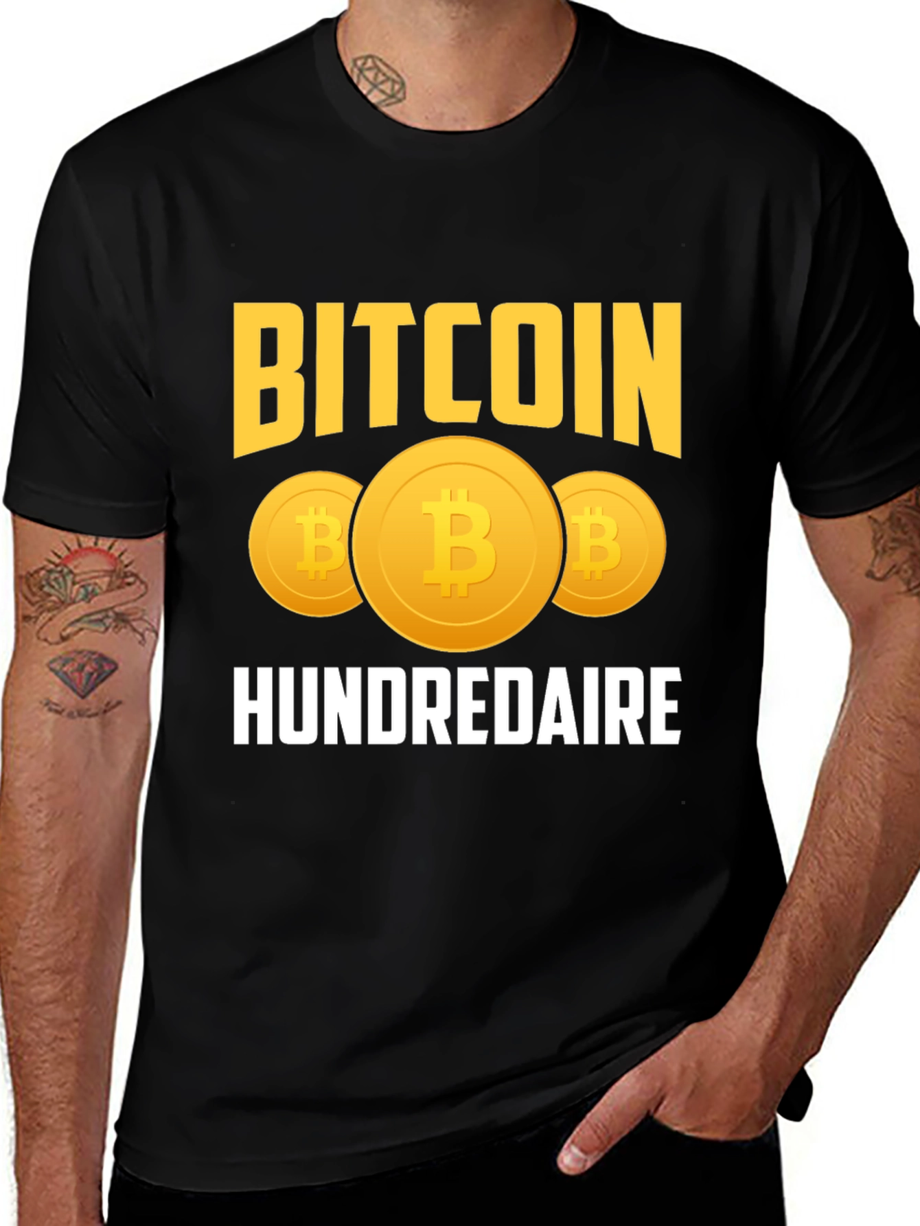 Variant 11 of Bitcoin Hundredaire T-Shirt Crypto Tee