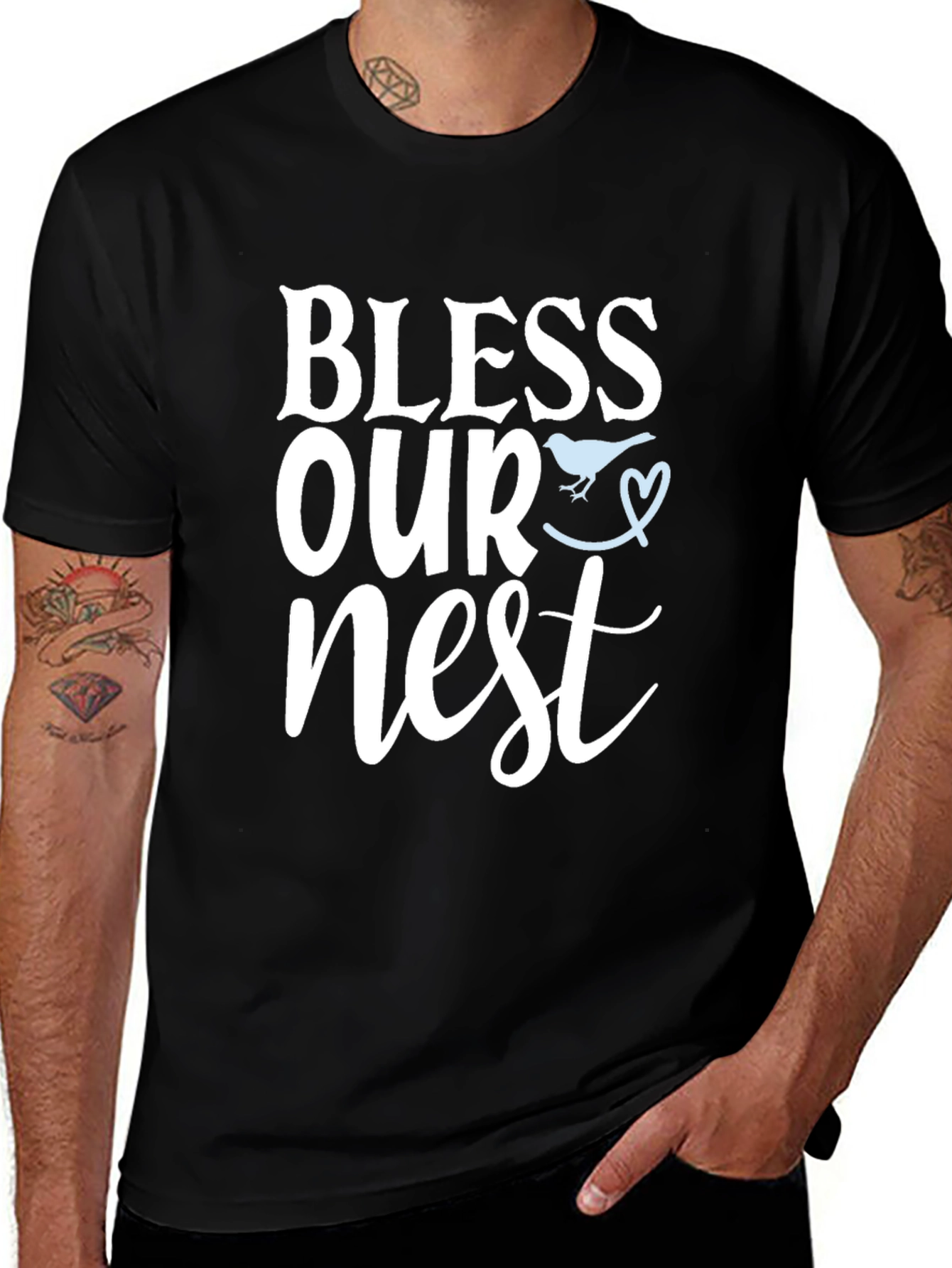 Variant 30 of Bless Our Nest Graphic Tee - Black