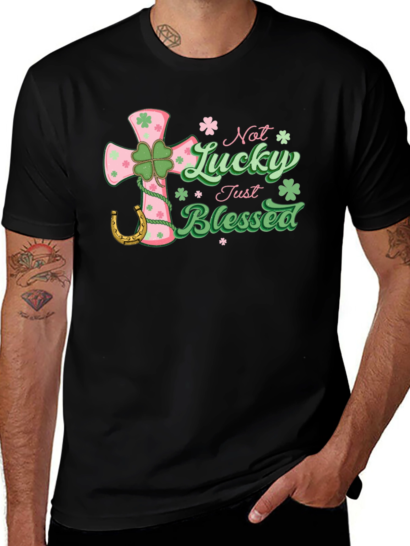Not Lucky Just Blessed Black T-Shirt