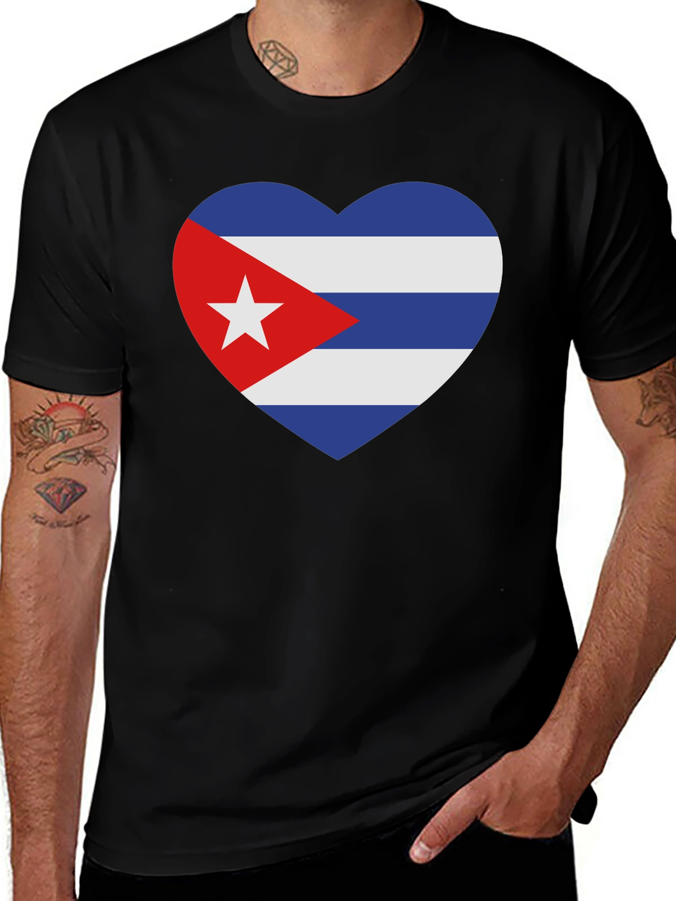 Cuba Flag Heart T-Shirt - Patriotic Pride