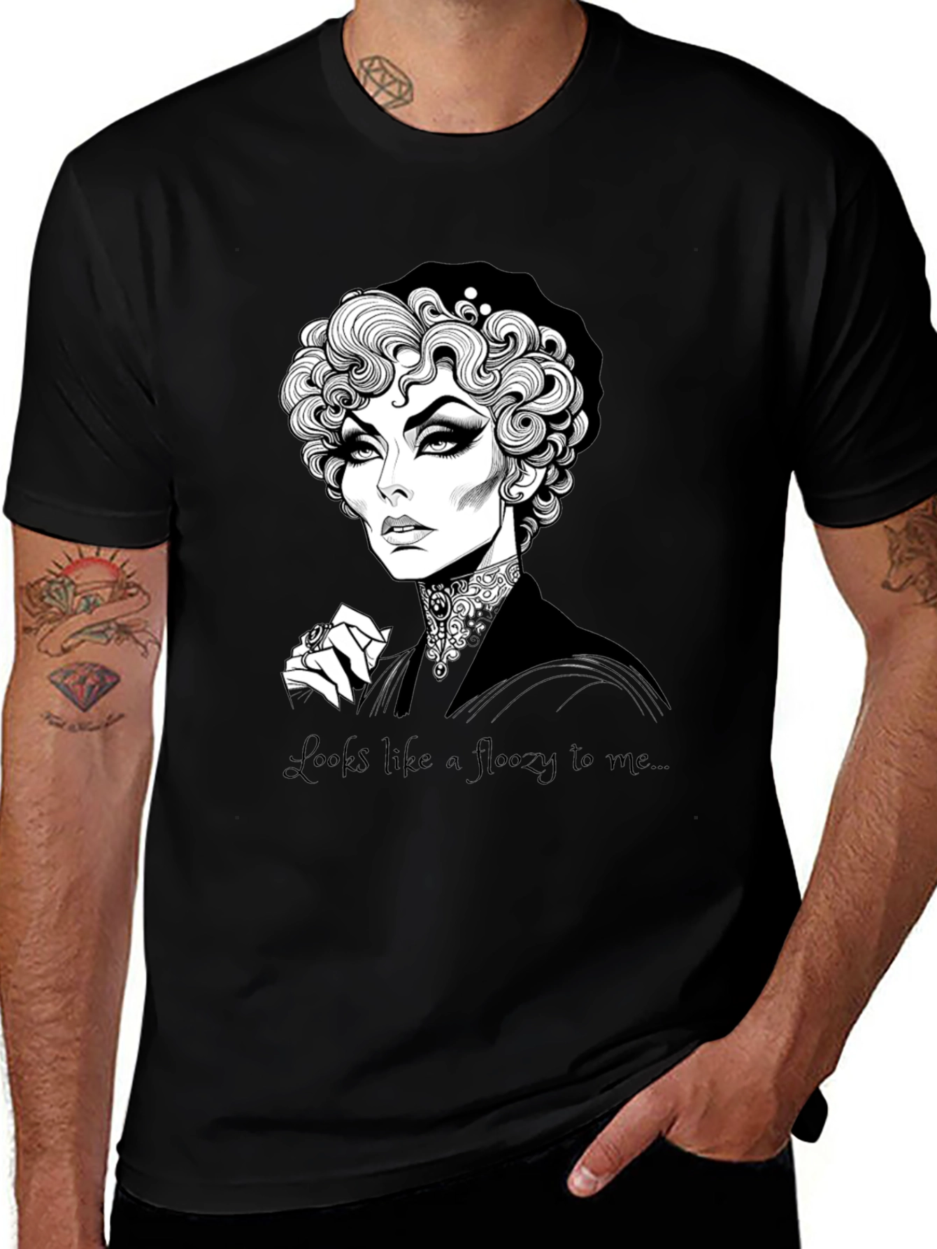 Variant 19 of Elegant Gothic Portrait T-Shirt