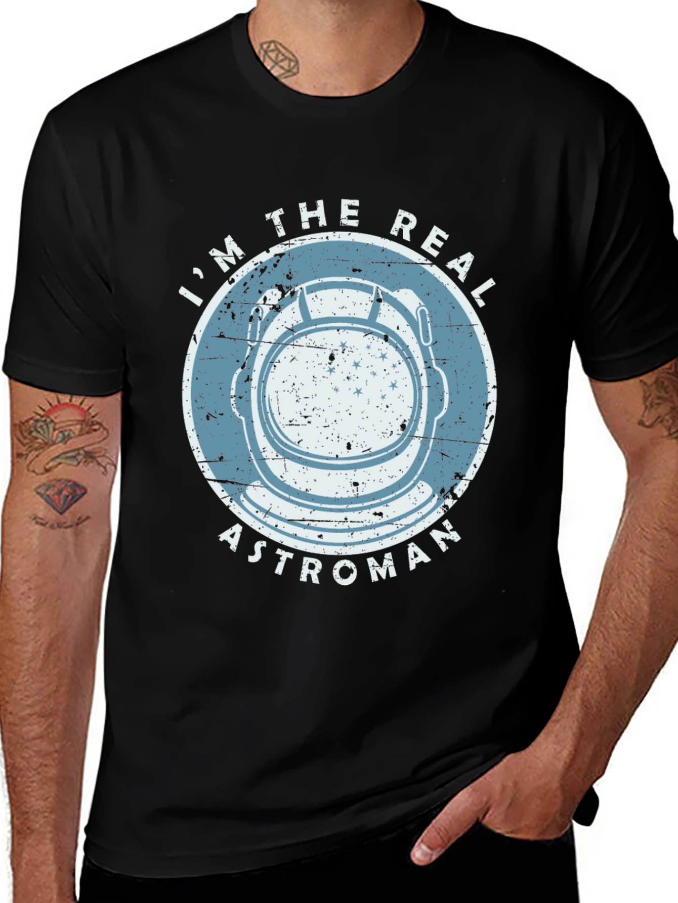 I'm The Real Astroman T-Shirt, Astronaut Helmet Tee
