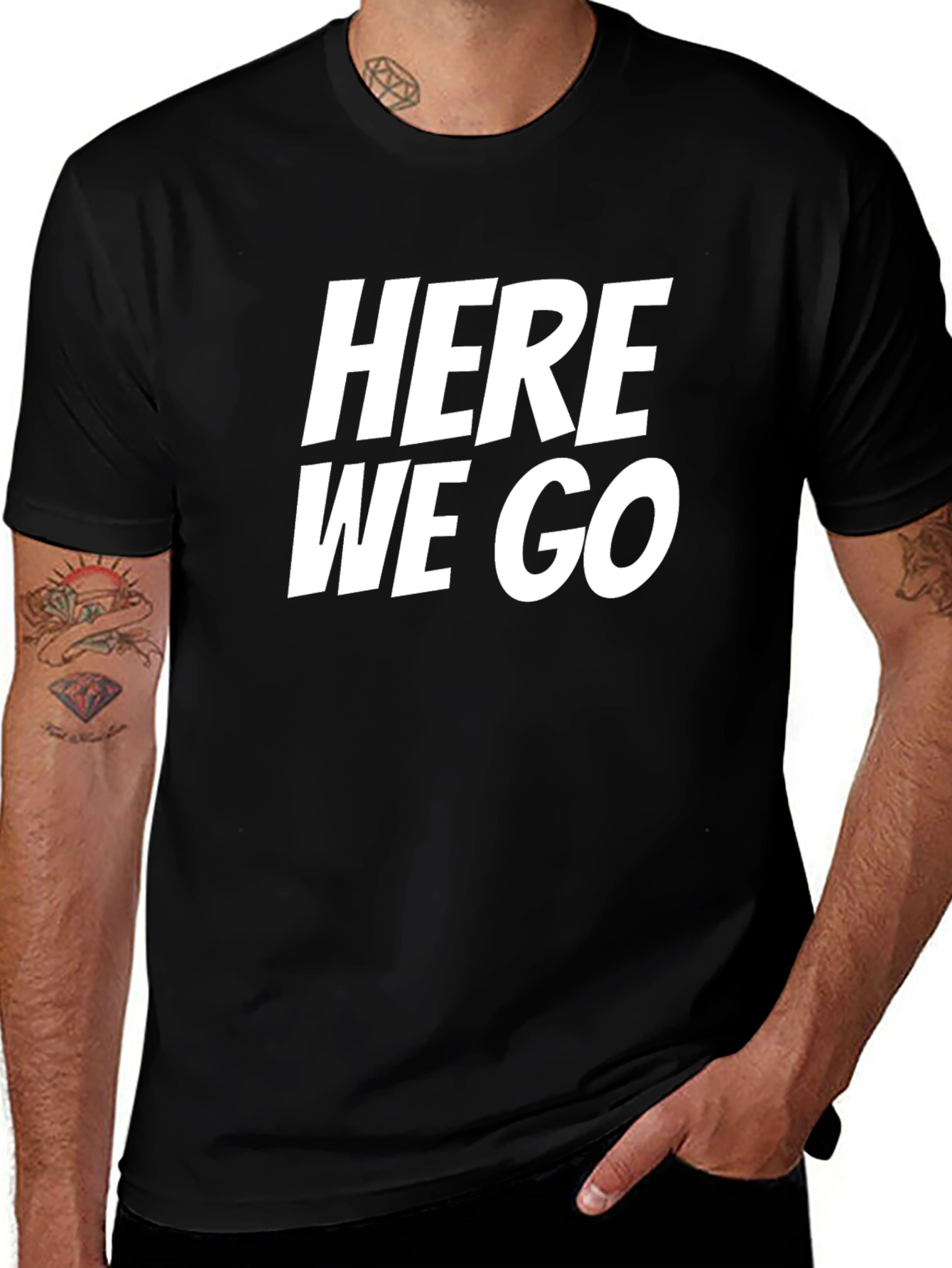Variant 29 of Here We Go Bold Graphic Tee - Black