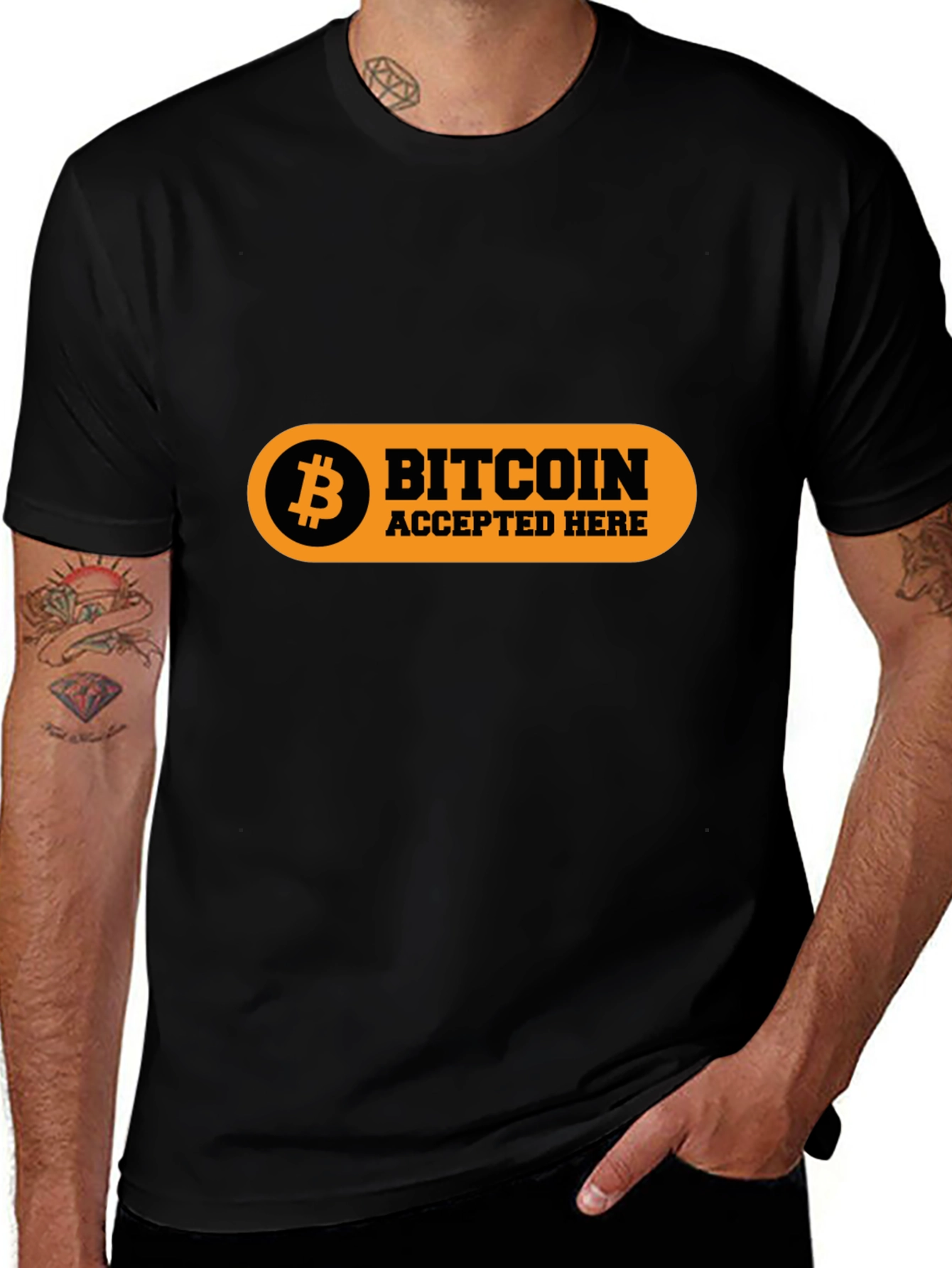 Bitcoin Accepted Here Black T-Shirt