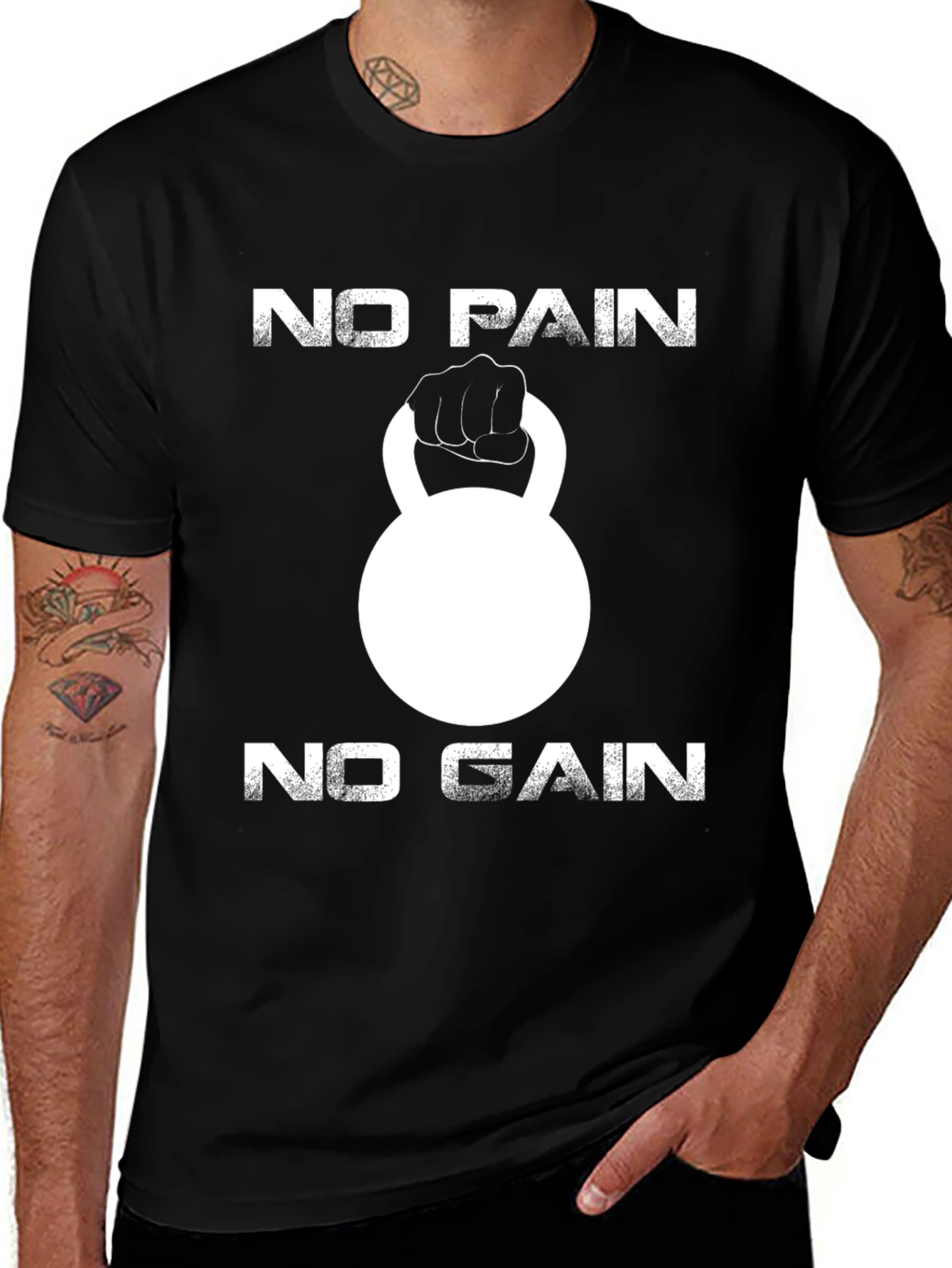 Variant 11 of No Pain No Gain Kettlebell Gym T-Shirt