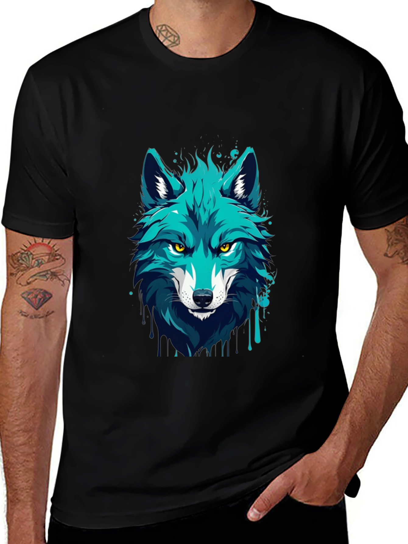 Variant 20 of Wolf Graphic Tee - Black Cotton T-Shirt