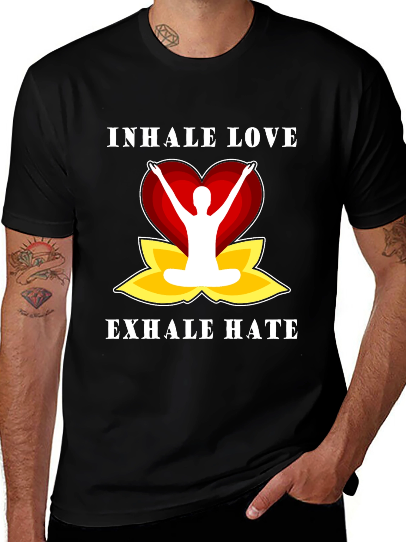 Variant 29 of Inhale Love Exhale Hate Yoga T-Shirt