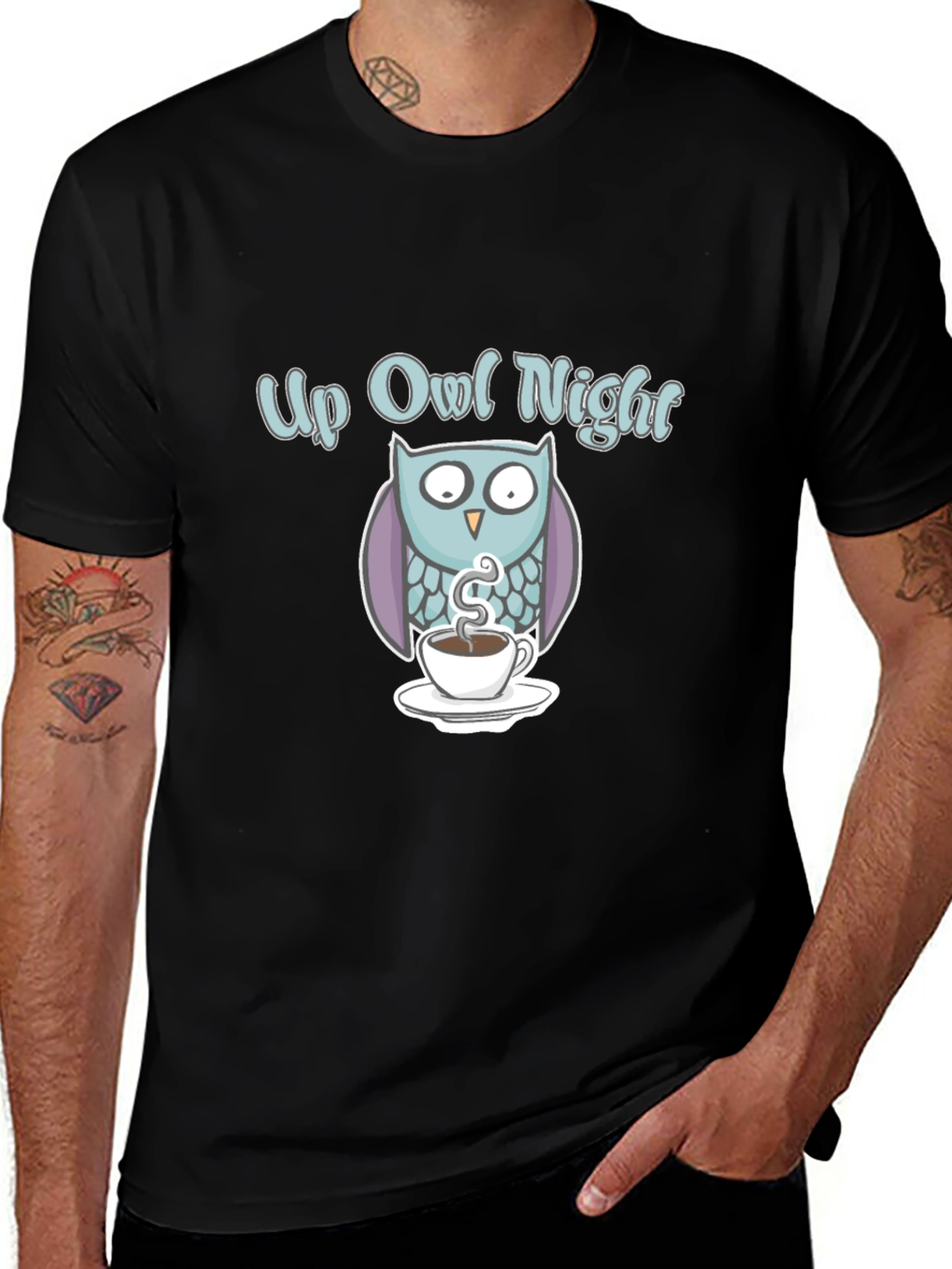 Up Owl Night T-Shirt: Fun Graphic Tee for Night Owls