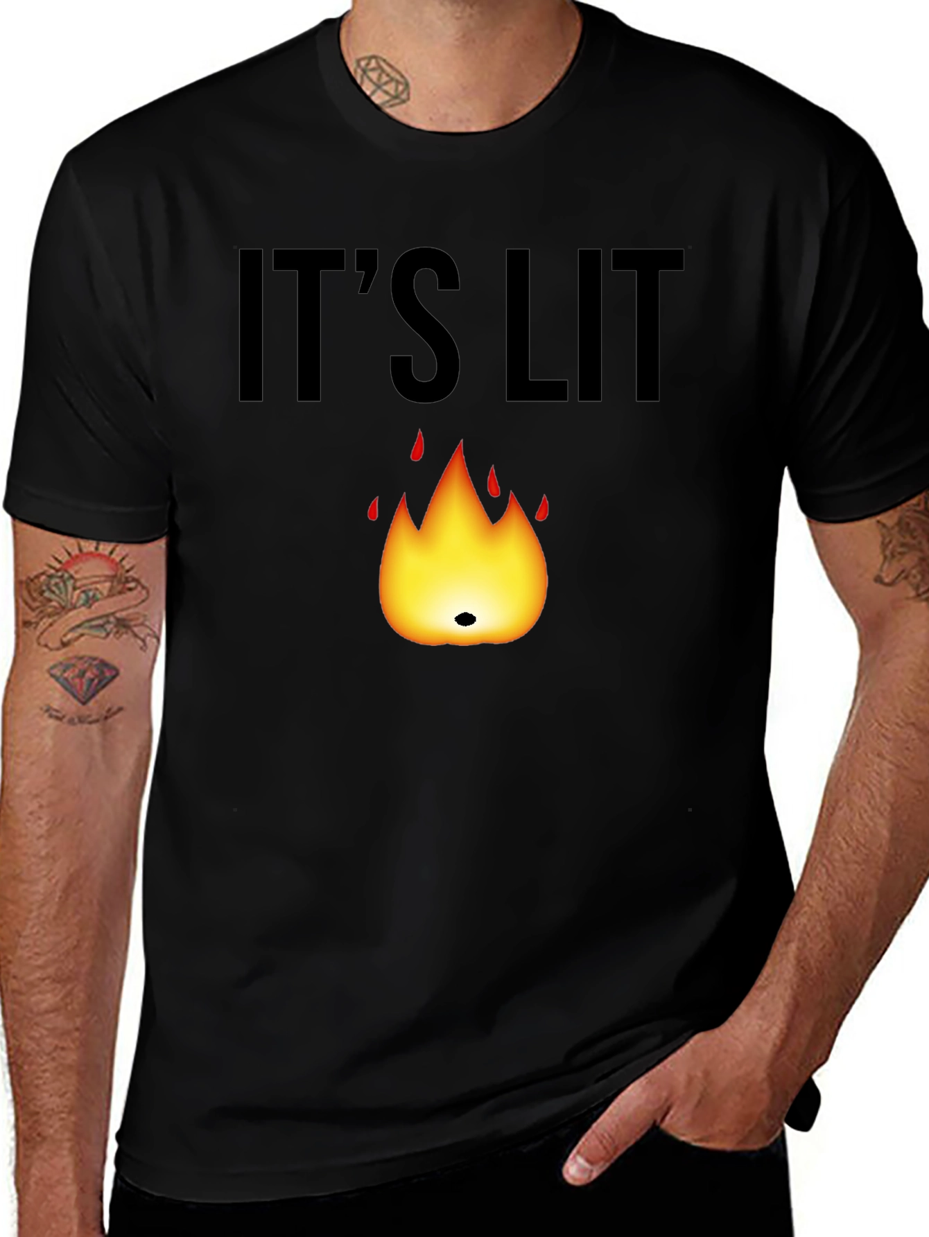 Variant 19 of It's Lit T-Shirt - Black Graphic Tee