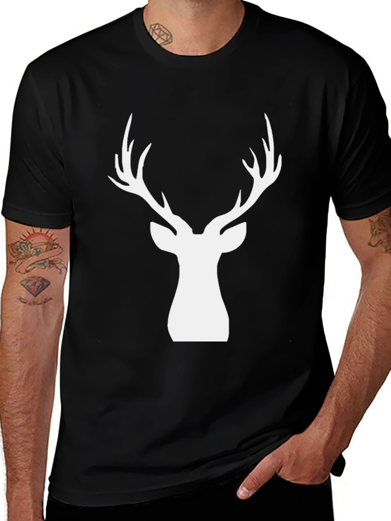 Variant 11 of Stag Silhouette Black T-Shirt