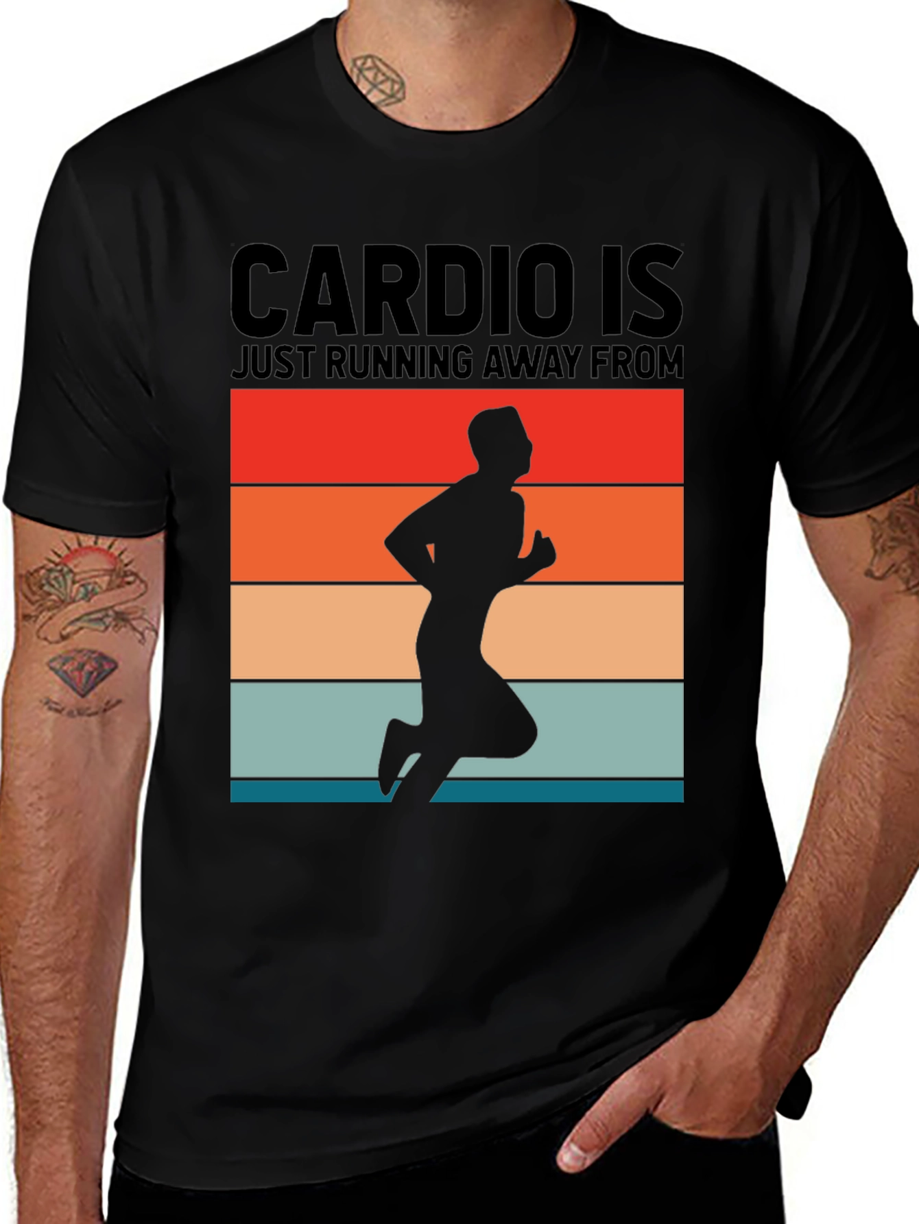 Variant 26 of Cardio Running T-Shirt Funny Fitness Tee