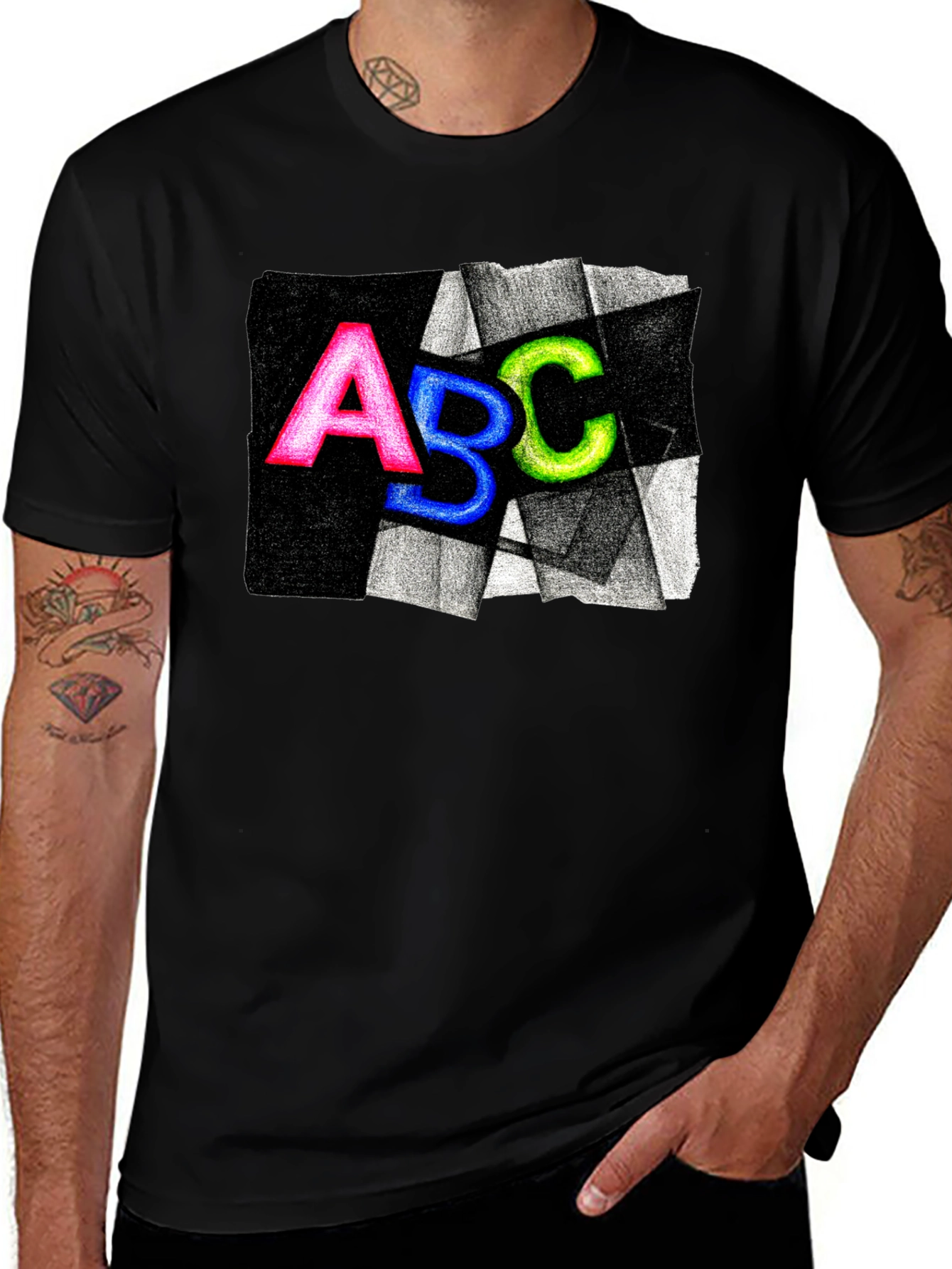 Variant 17 of ABC Graphic Tee - Funky Alphabet Shirt