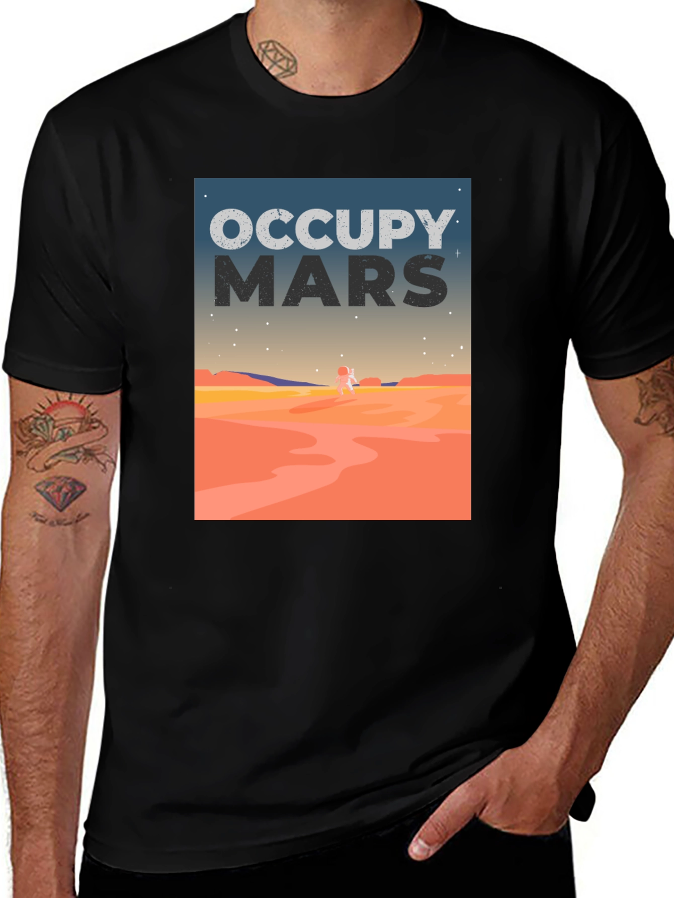 Occupy Mars Graphic Tee - Space Exploration T-Shirt