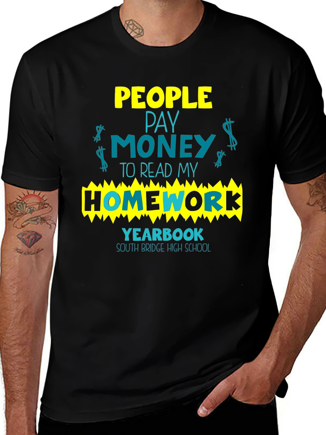 Variant 30 of People Pay Money to Read My Homework Yearbook T-Shirt