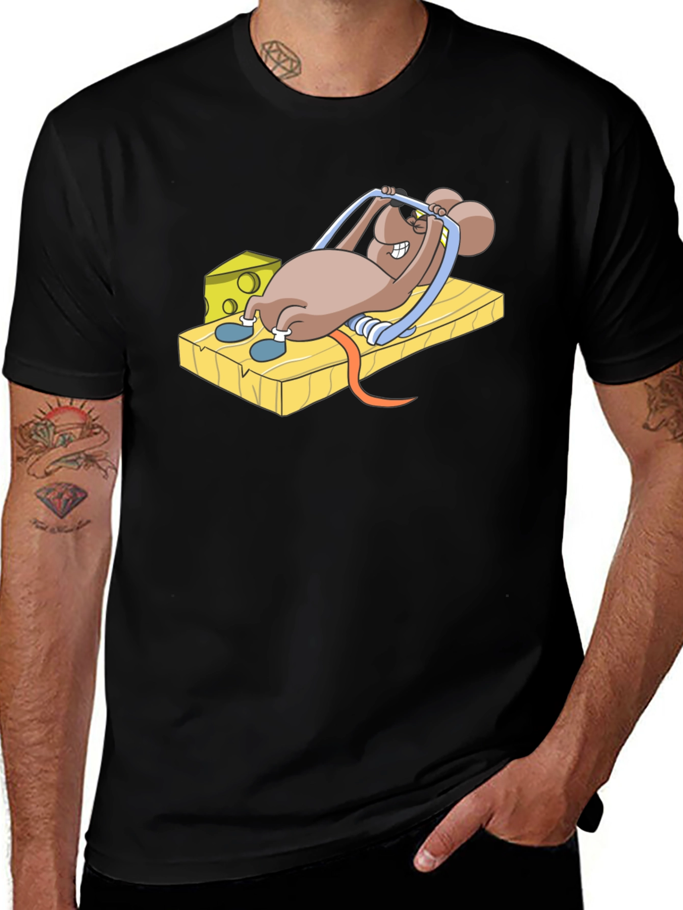 Variant 11 of Cartoon Mouse Gym T-Shirt - Funny Graphic Tee