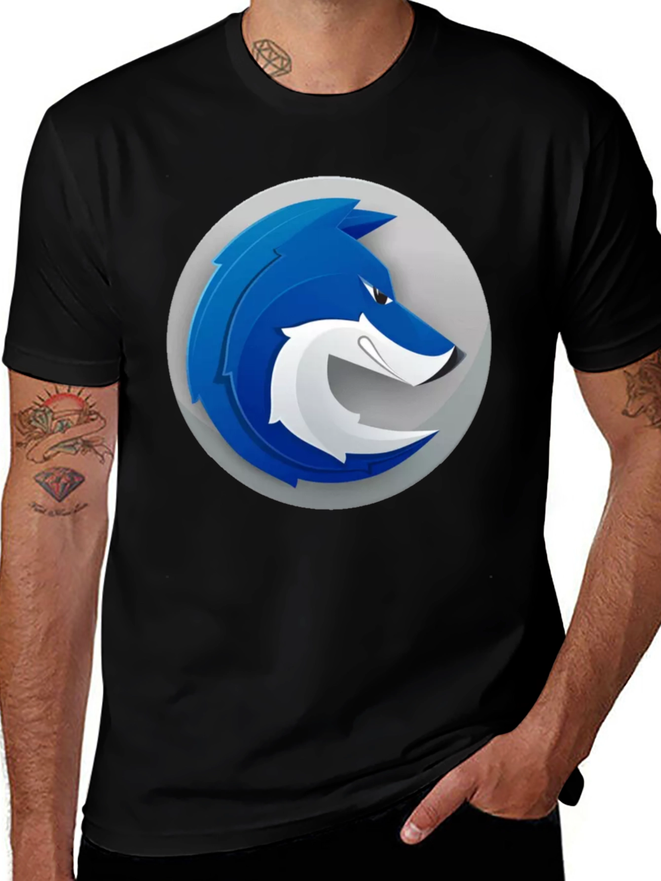 Variant 11 of Cool Blue Wolf Graphic T-Shirt