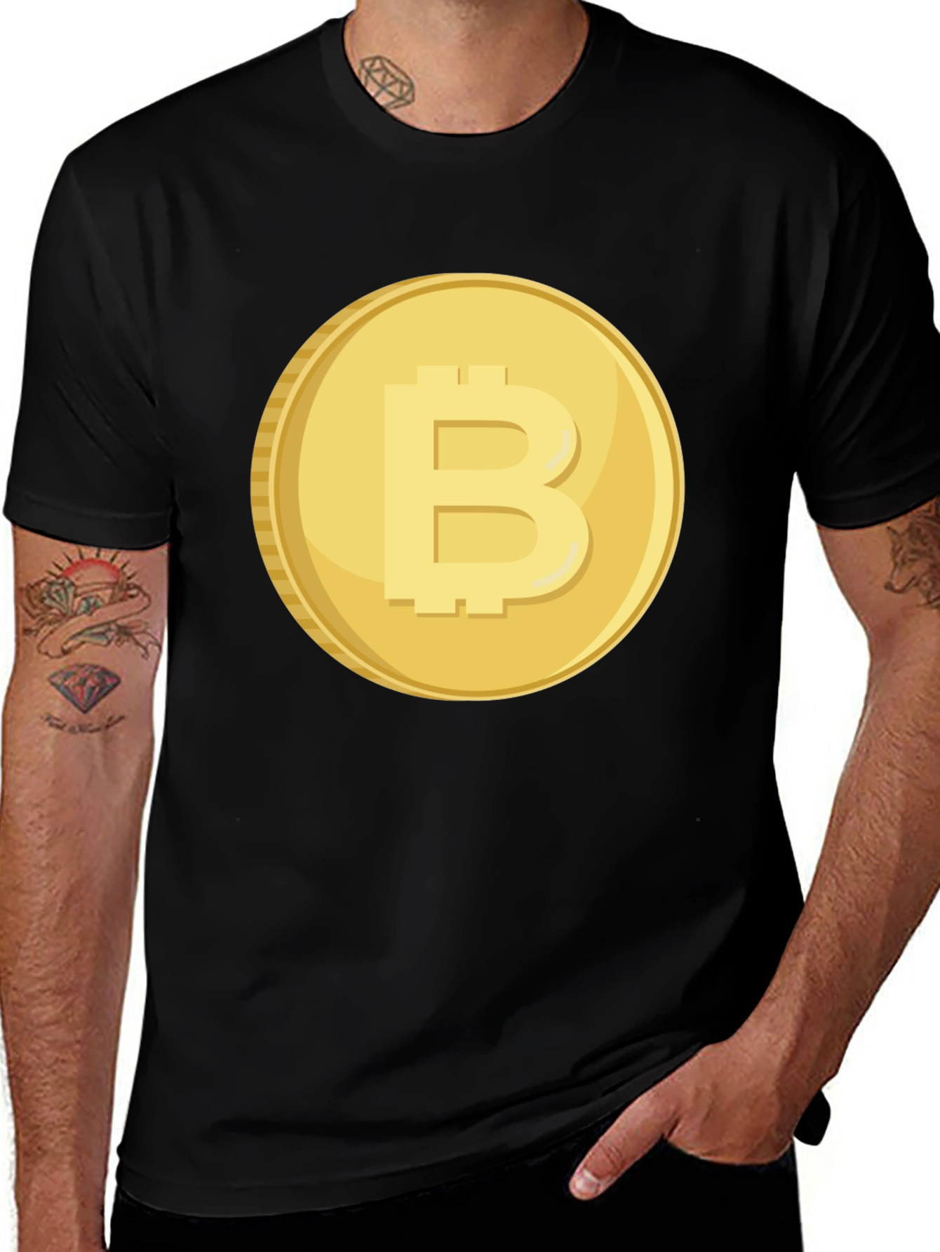 Bitcoin Cryptocurrency Black T-Shirt
