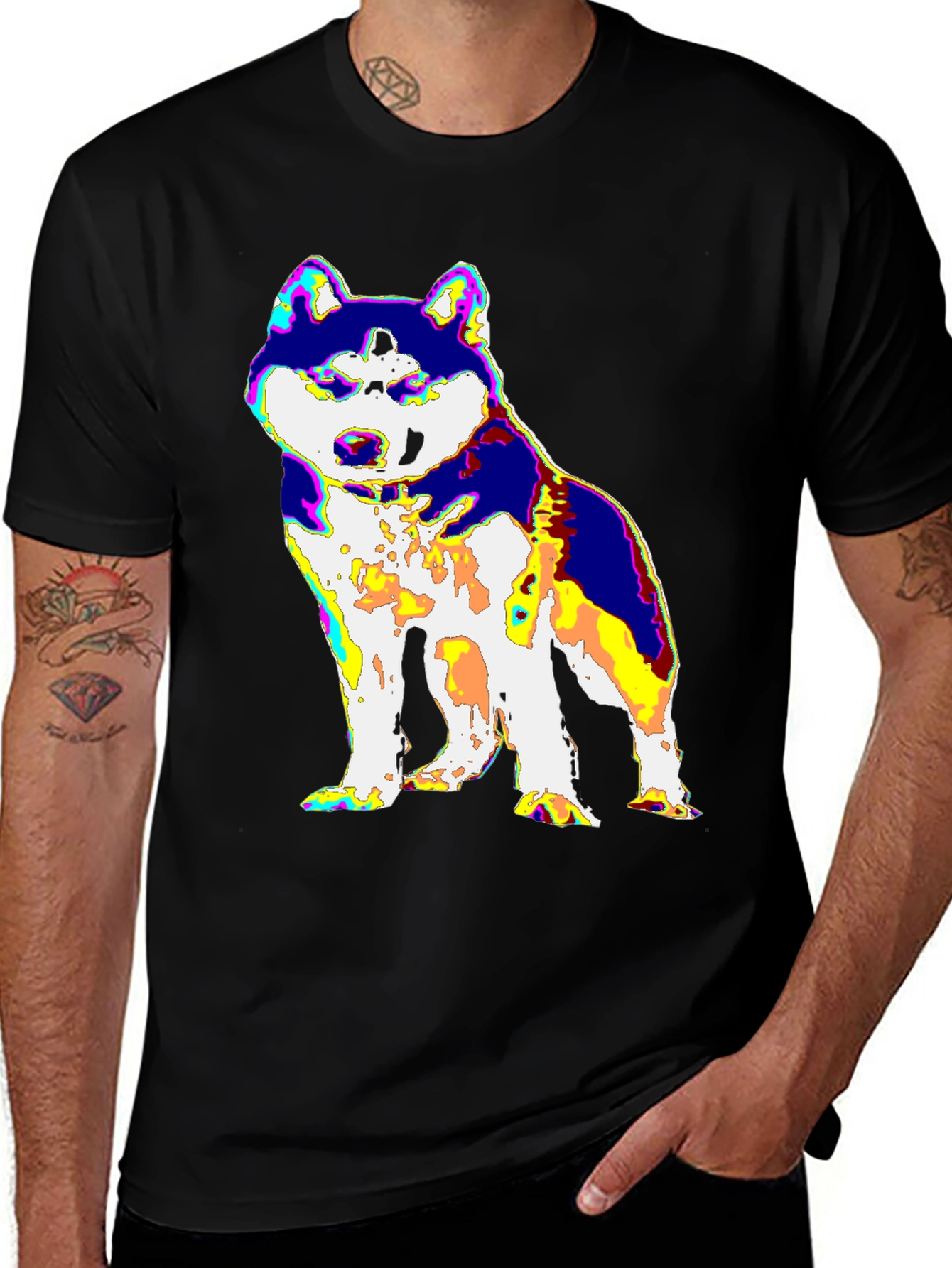 Variant 11 of Psychedelic Husky Graphic Tee