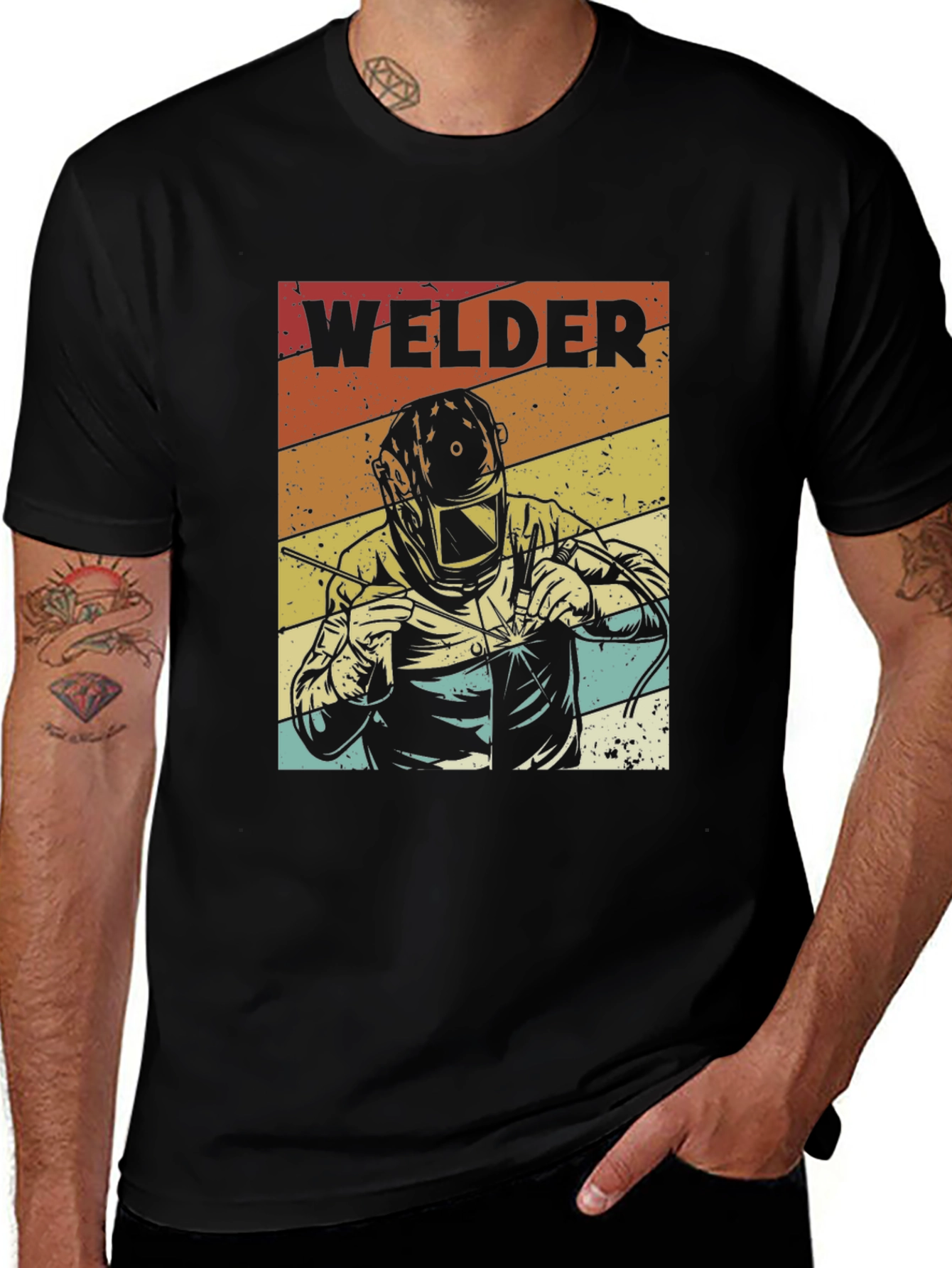 Variant 5 of Welder Retro Style Graphic T-Shirt