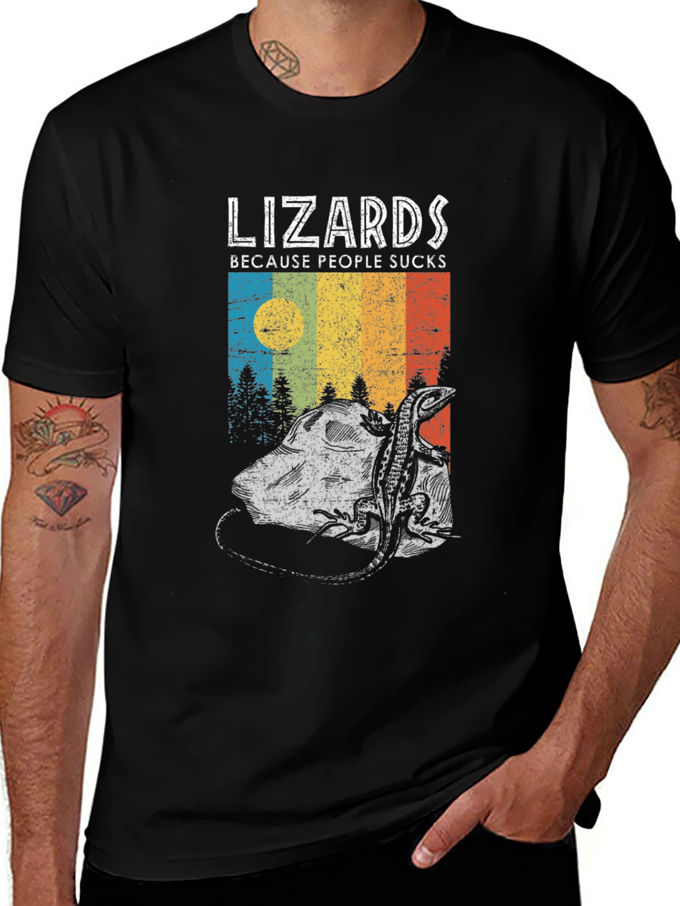 Variant 18 of Lizards Because People Suck T-Shirt