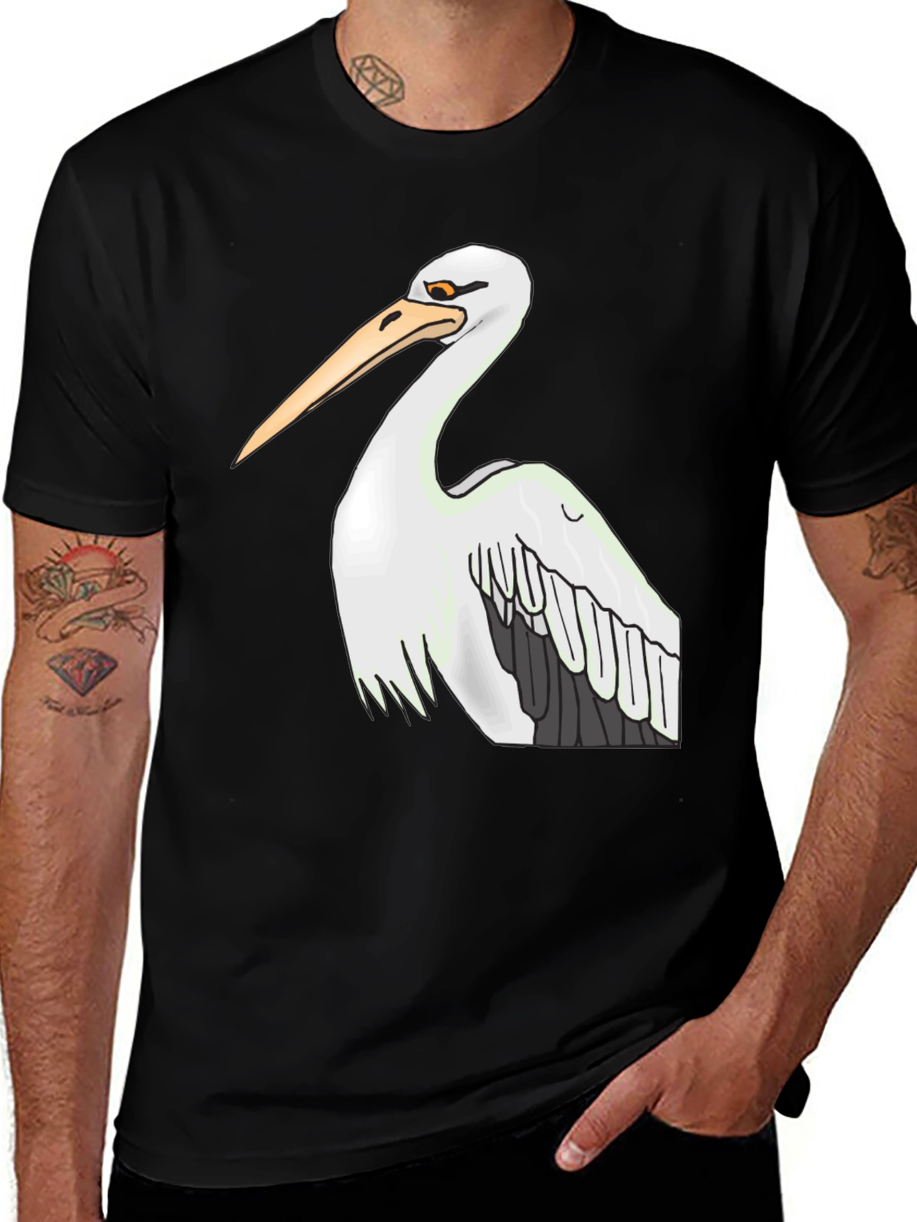 Pelican Graphic Tee - Black Cotton T-Shirt