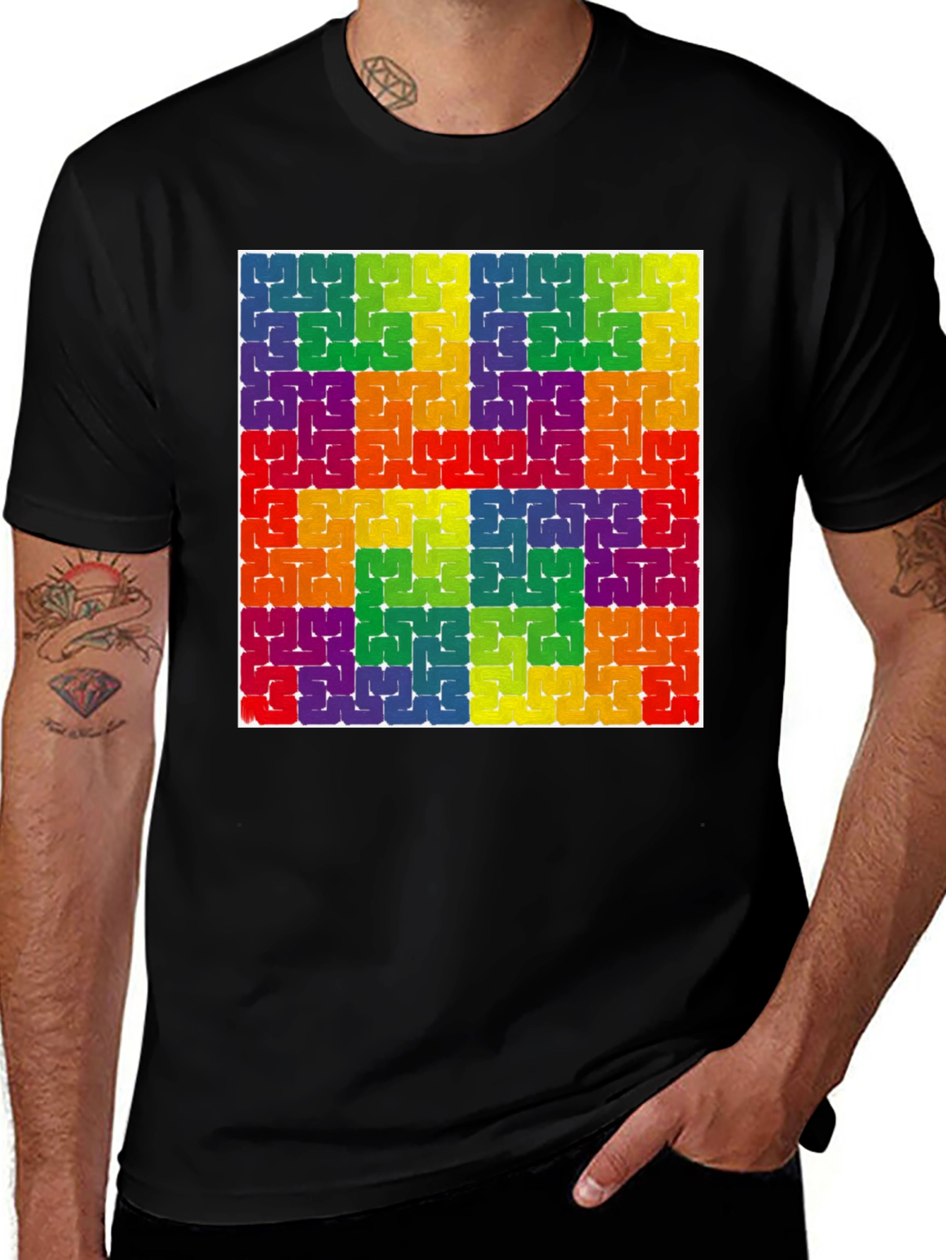 Variant 16 of Colorful Pattern Tee - Abstract Design T-Shirt