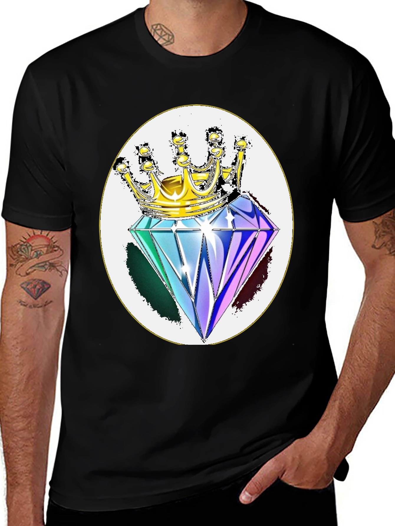 Variant 8 of Diamond King Graphic Tee - Stylish Black Shirt
