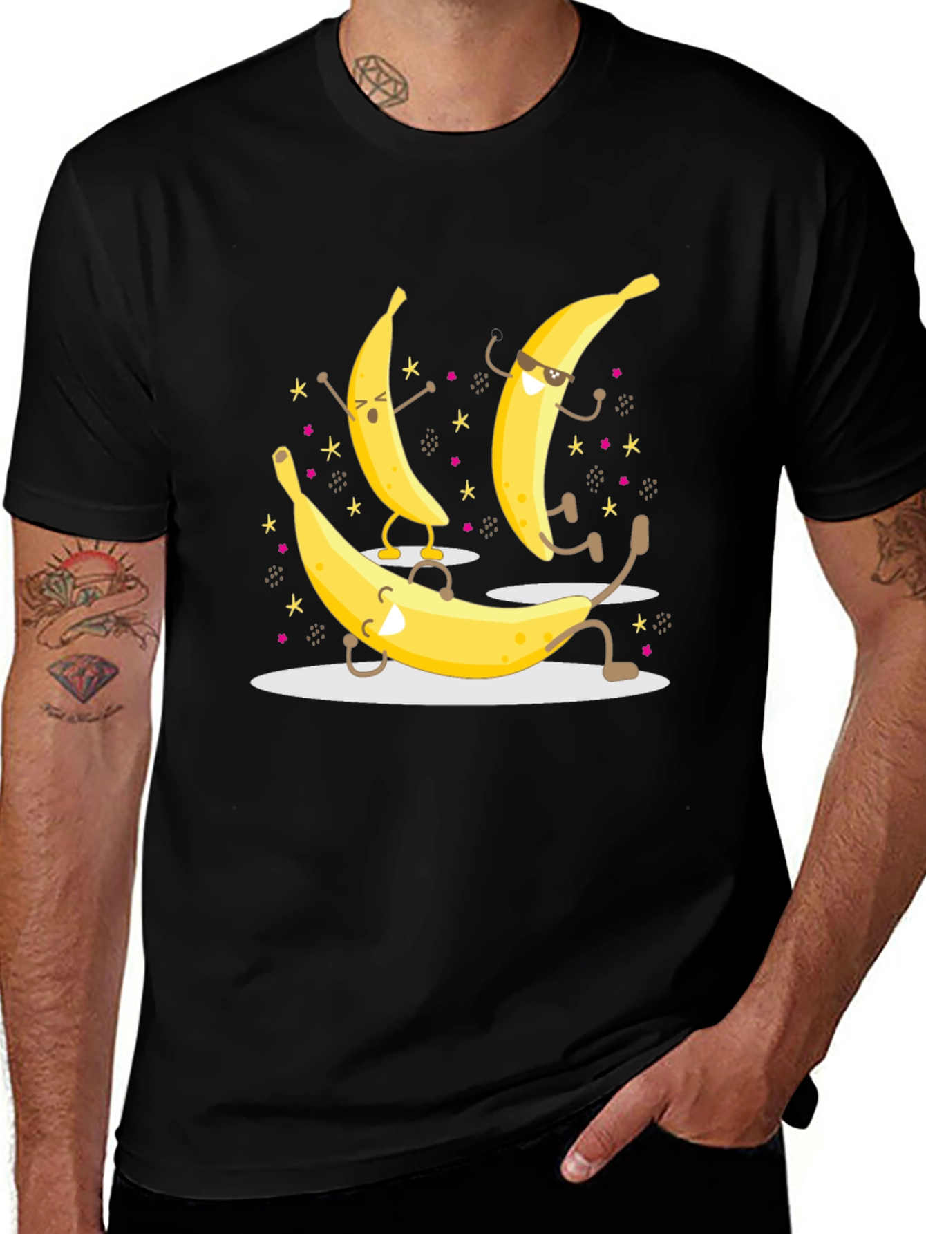 Variant 5 of Dancing Banana Graphic T-Shirt - Black