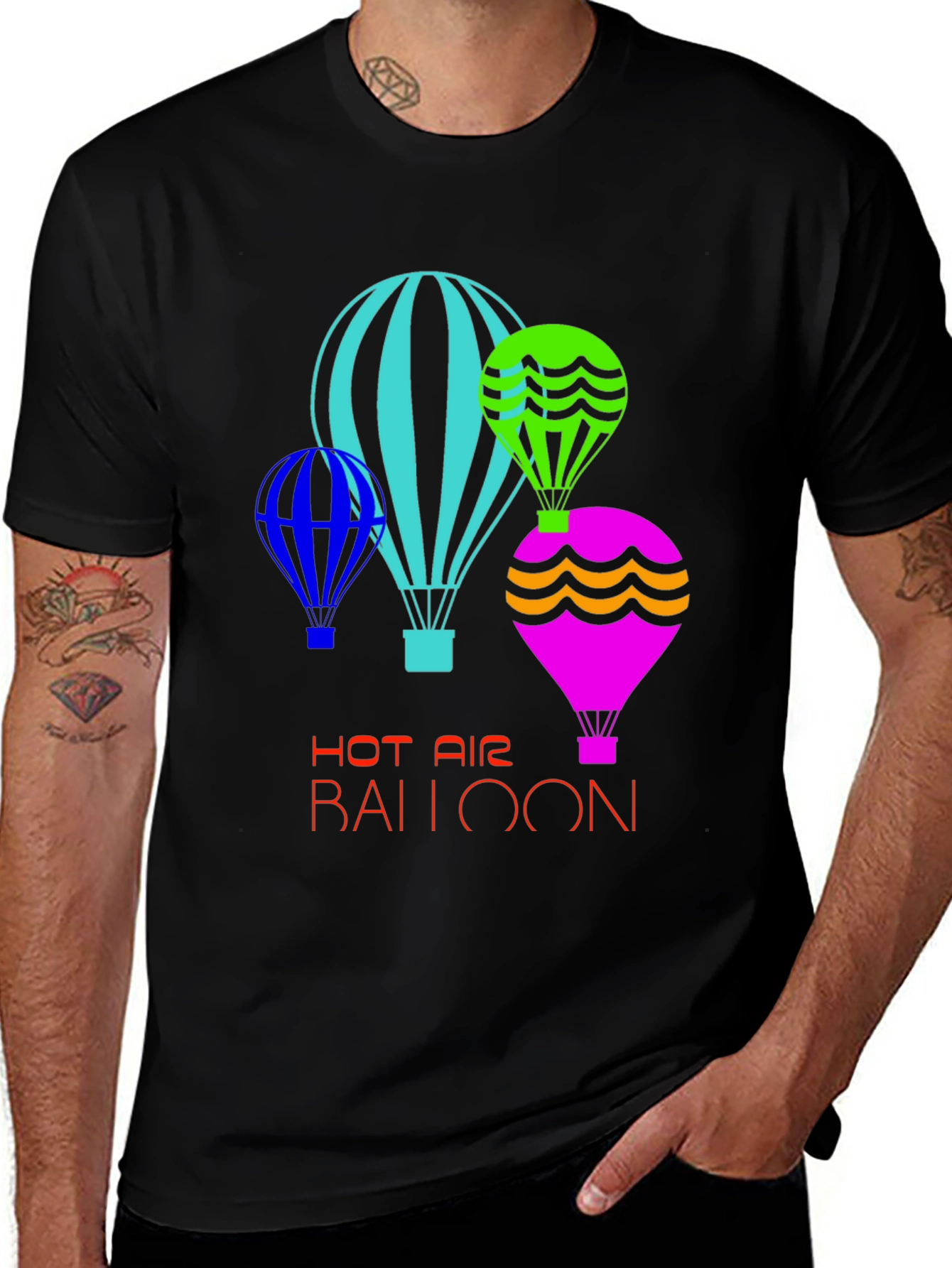 Variant 2 of Fun Hot Air Balloon Graphic T-Shirt