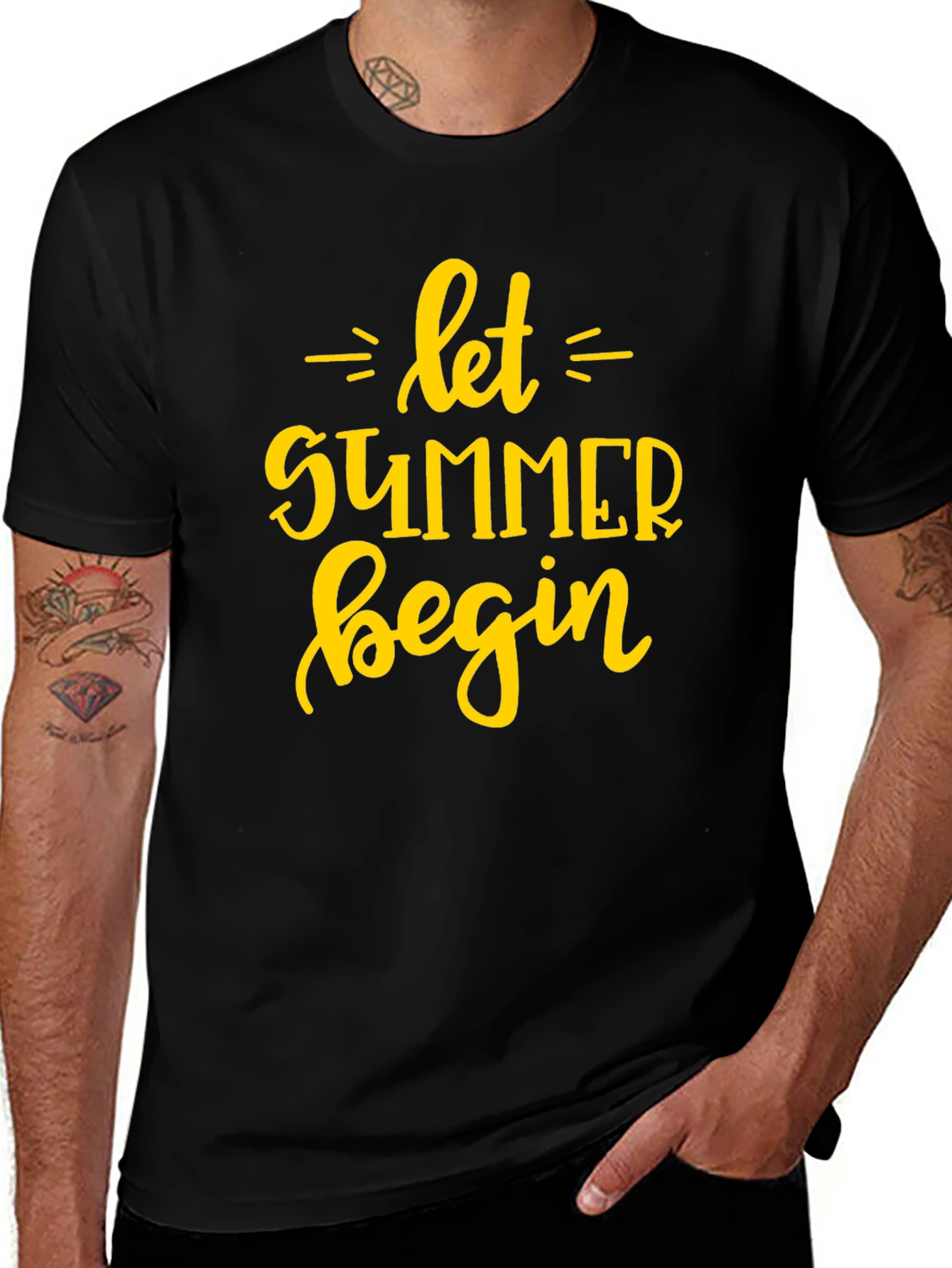 Variant 23 of Let Summer Begin Graphic Tee - Black