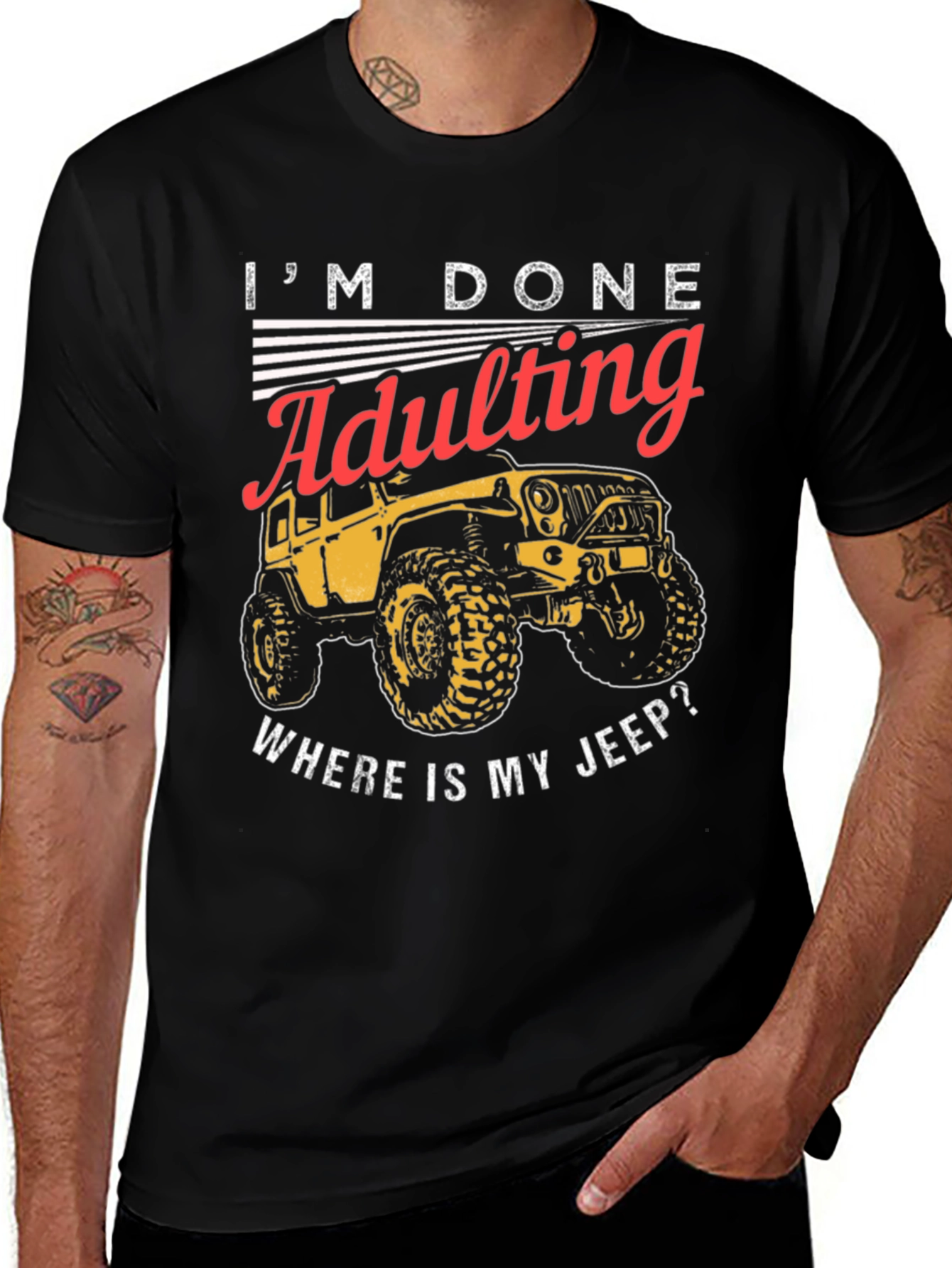 Variant 28 of I'm Done Adulting Where's My Jeep T-Shirt